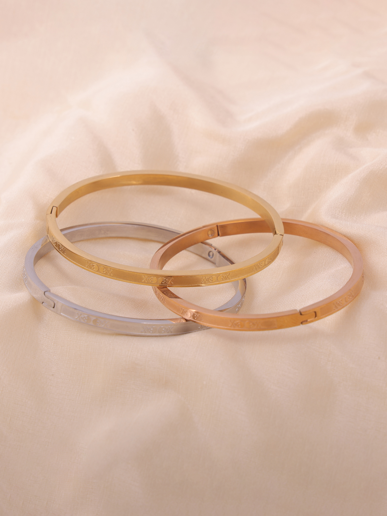 Trio XOXO Engraved Anti-Tarnish Bracelet Set (3 set)