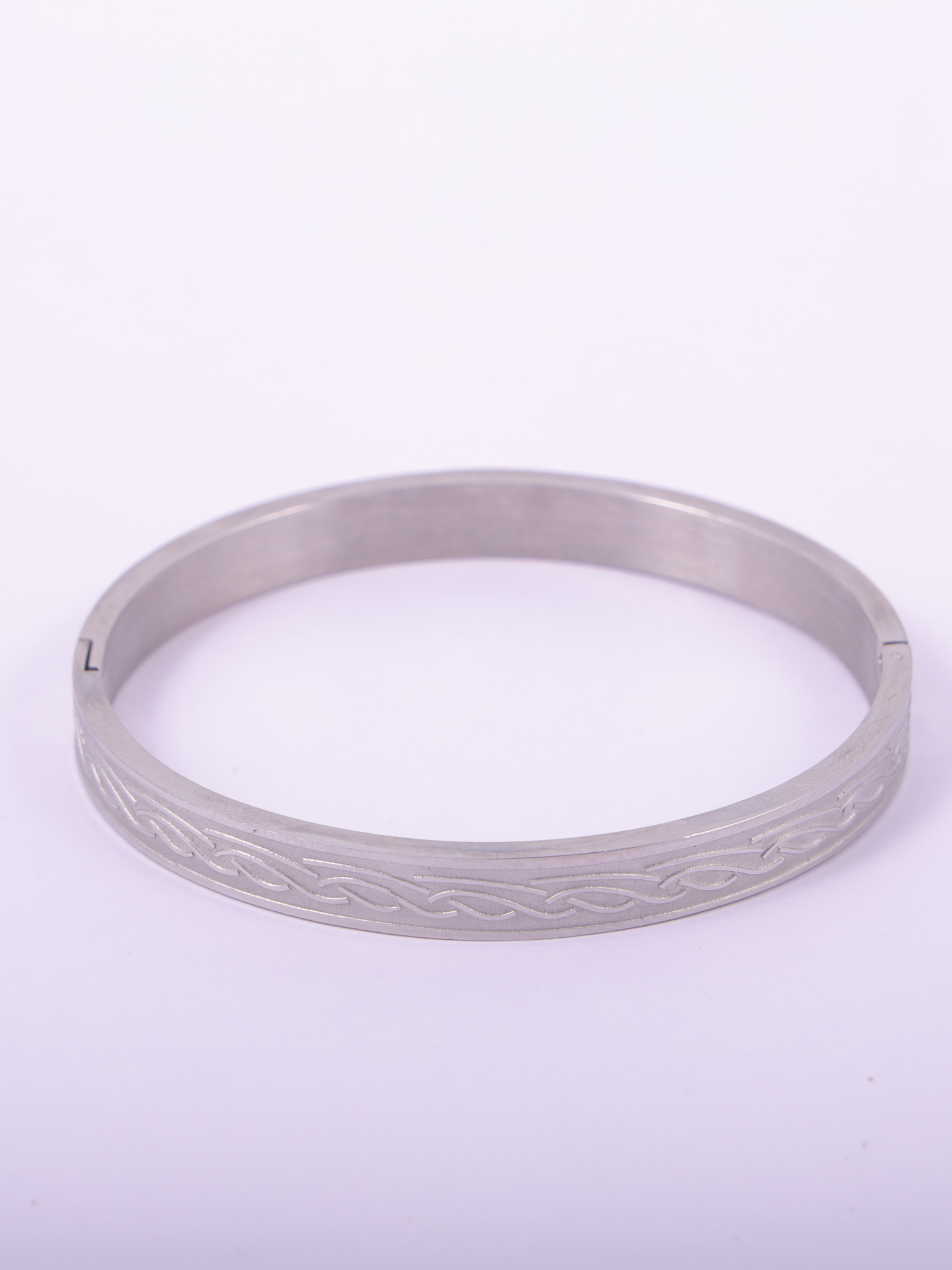 Anti-Tarnish Minimal Engraved Silver Bracelet