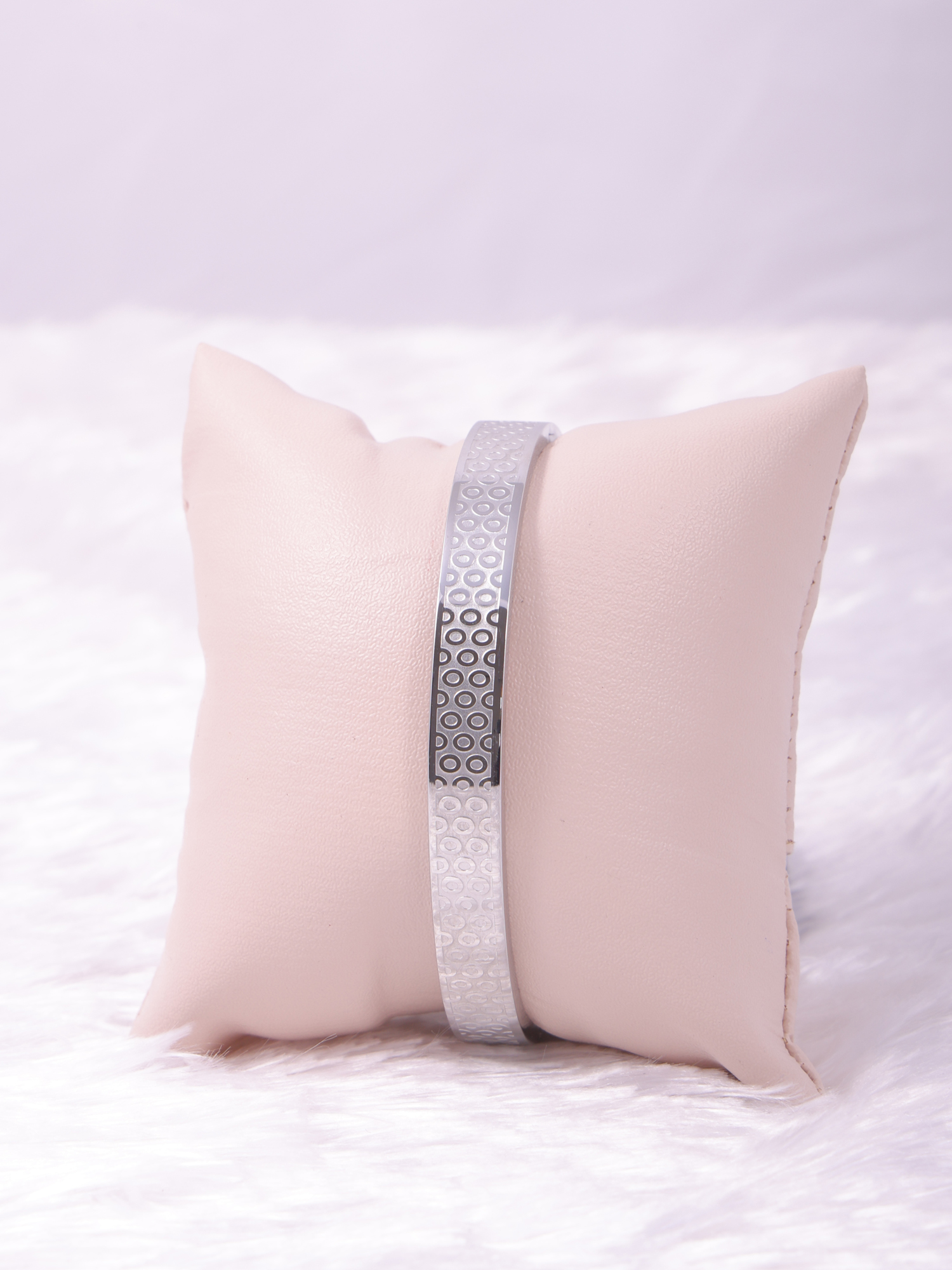 Anti-Tarnish Minimal Geometric Pattern Silver Bracelet