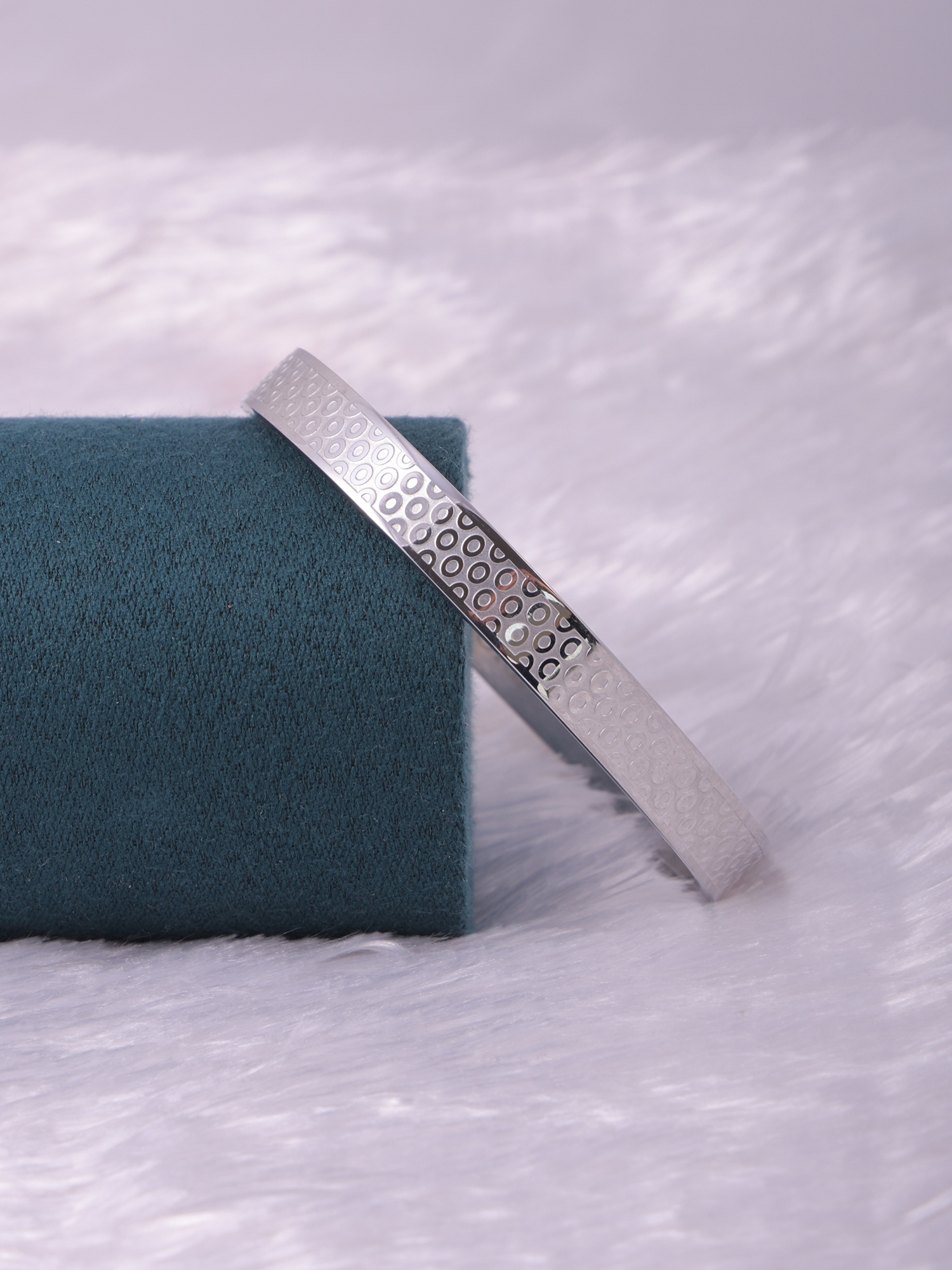 Anti-Tarnish Minimal Geometric Pattern Silver Bracelet