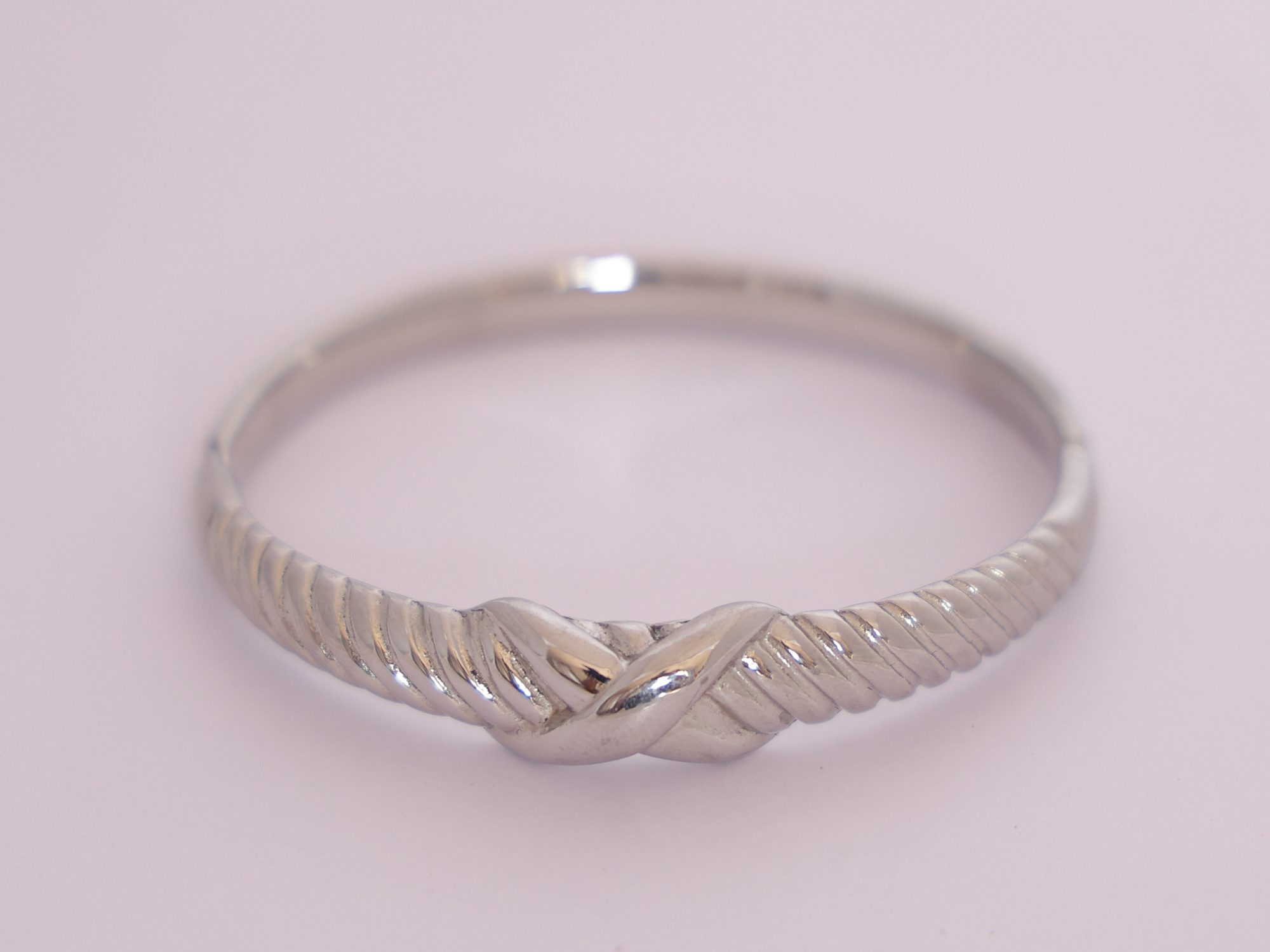 Anti-Tarnish Twisted Knot Silver Bracelet