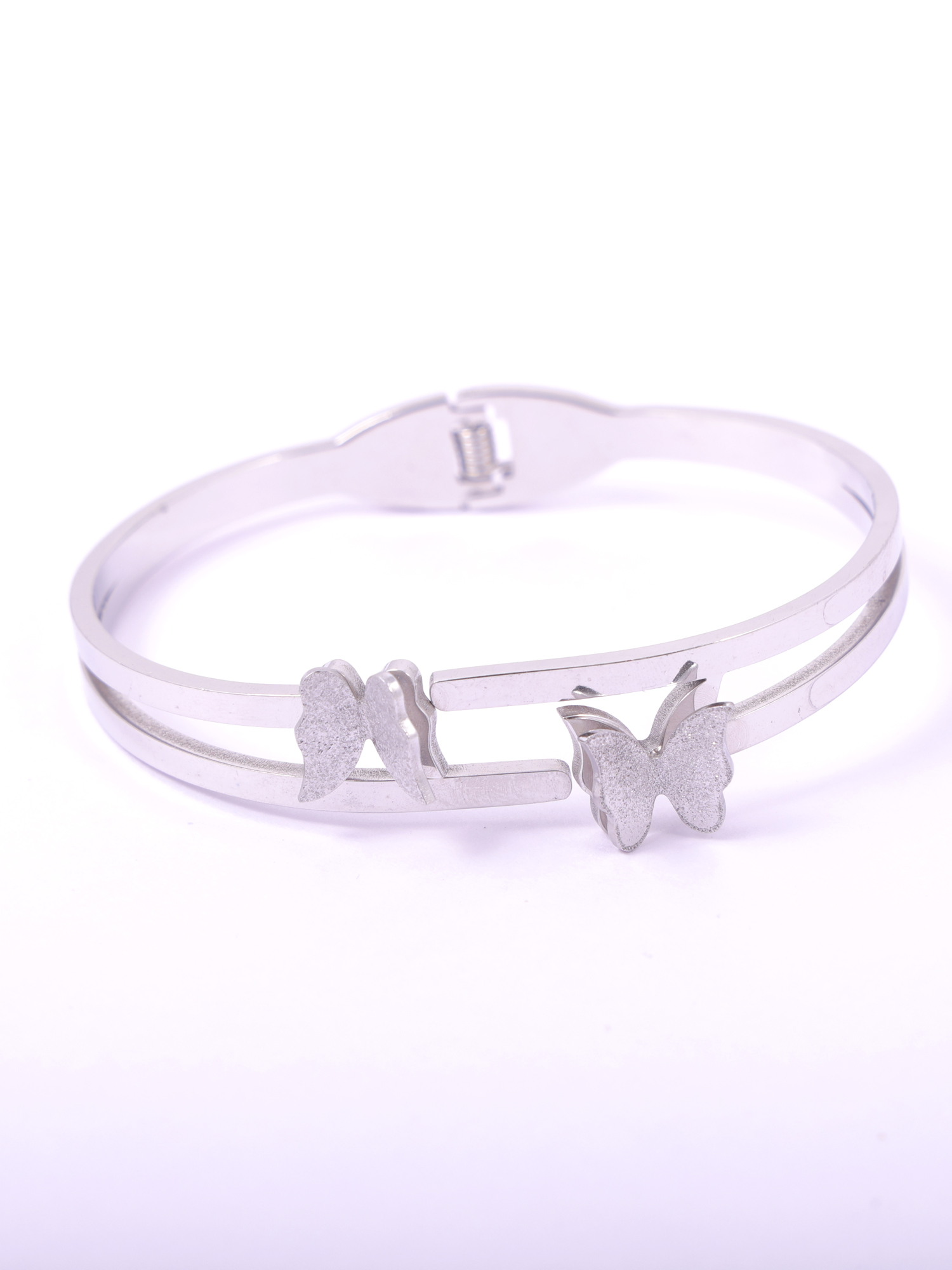 Dual Butterfly Silver Anti-Tarnish Bracelet