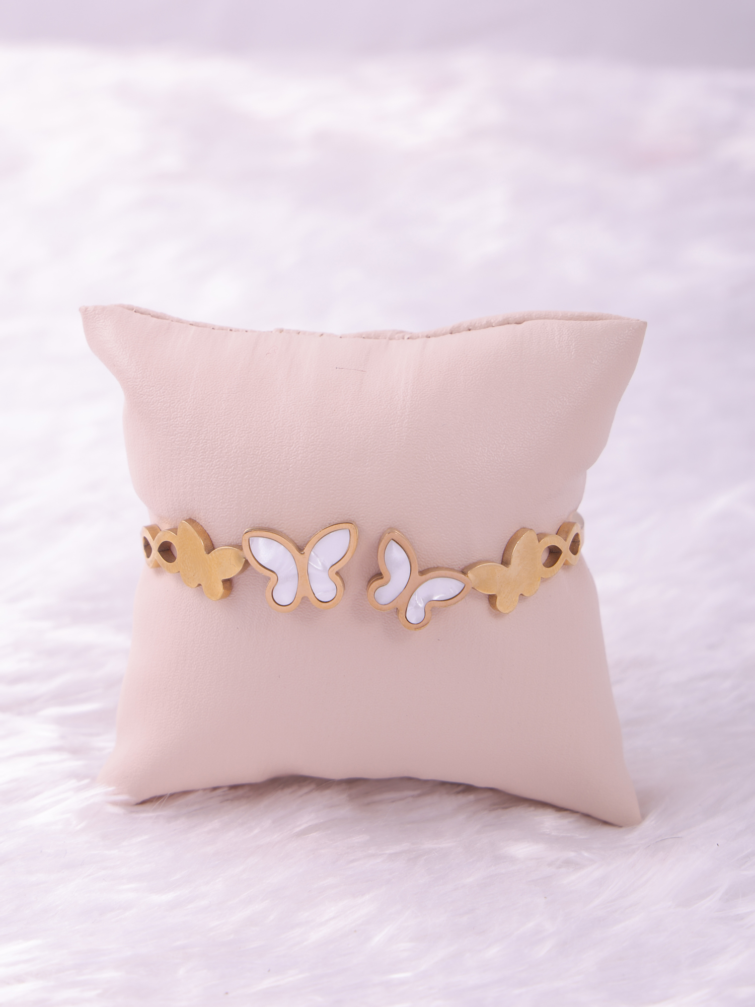 Gold Butterfly Enamel Anti-Tarnish Bracelet