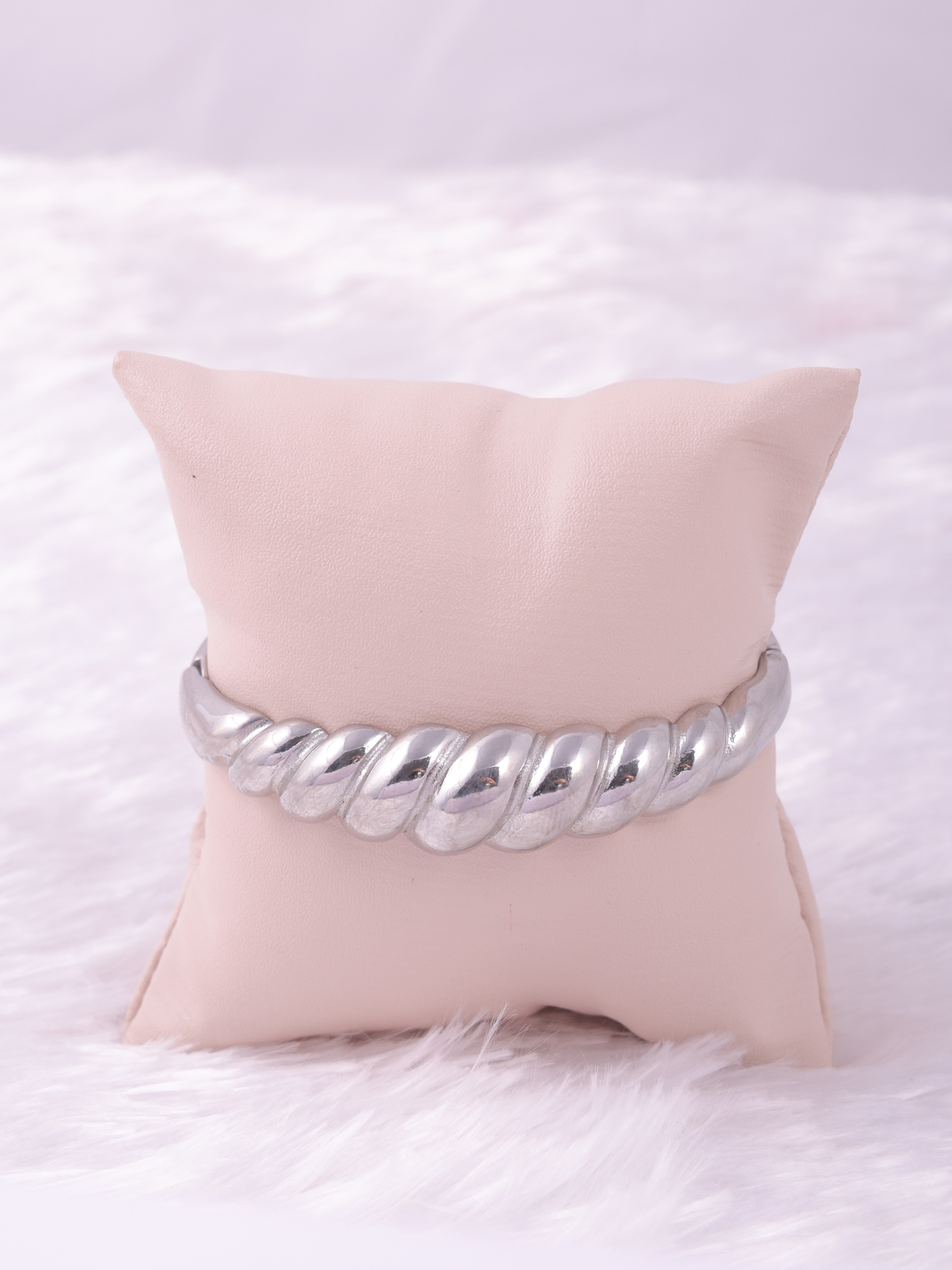 Silver Twisted Cuff Anti-Tarnish Bracelet