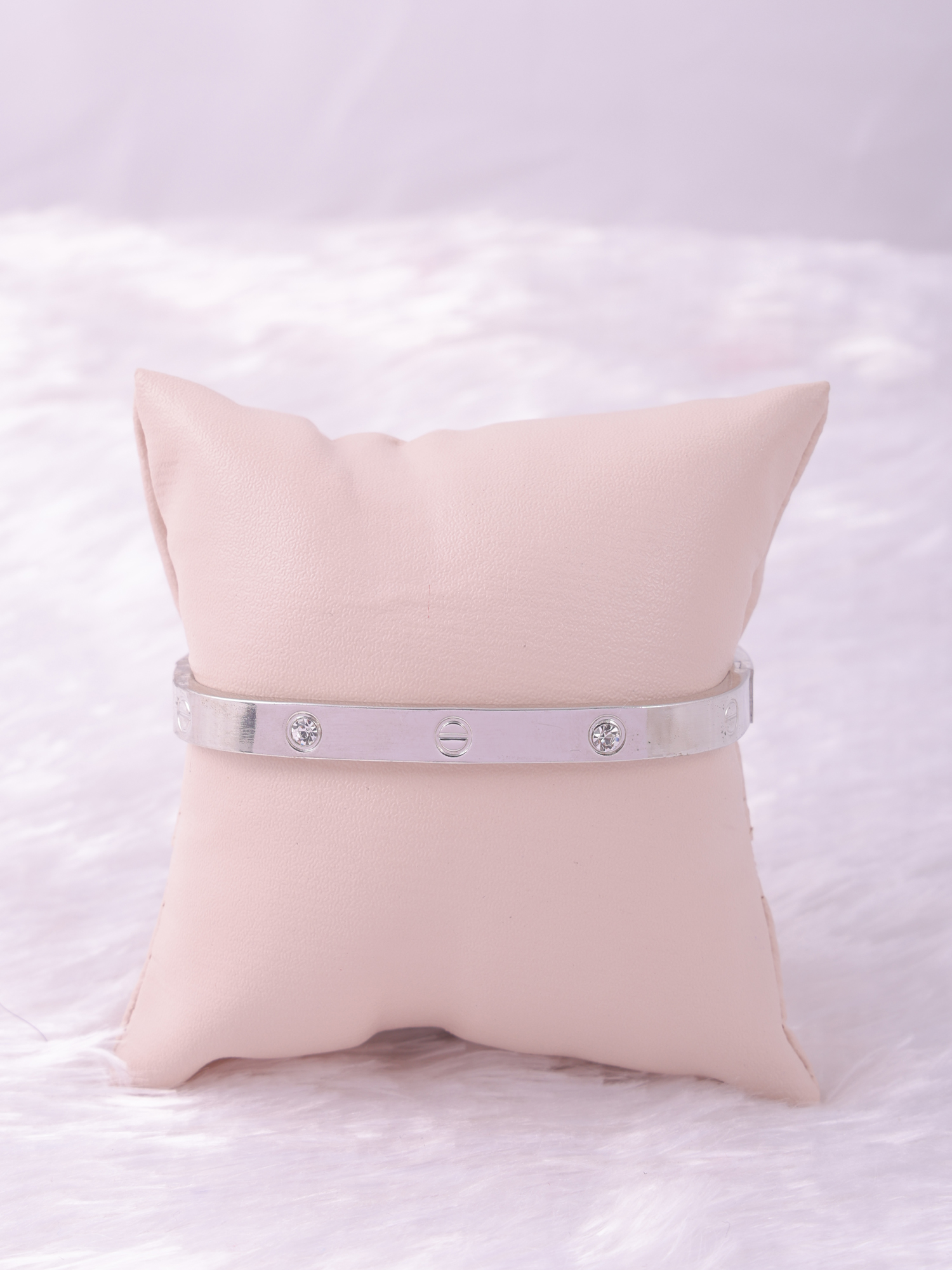 Silver Screw Crystal Anti-Tarnish Bracelet