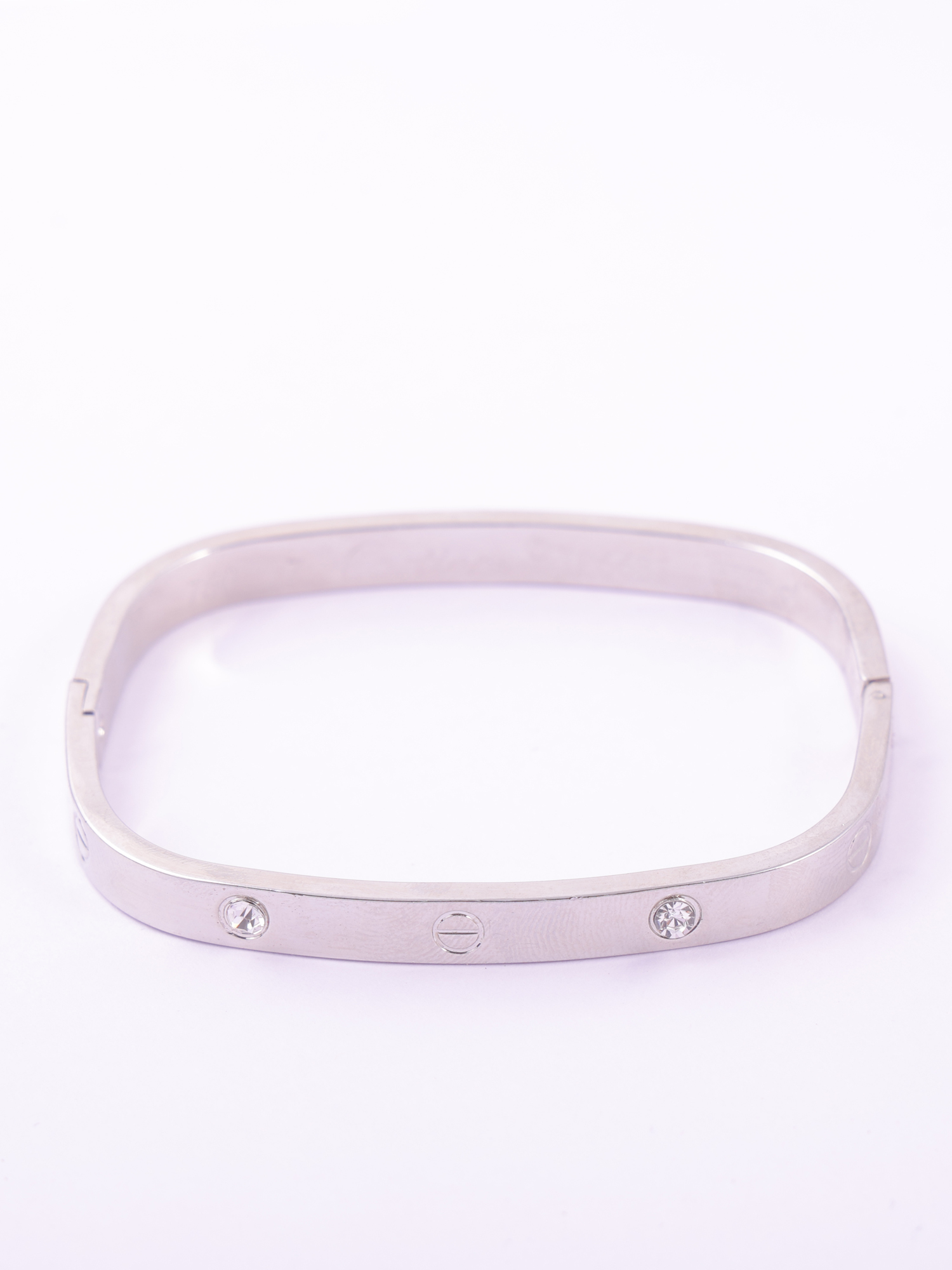 Silver Screw Crystal Anti-Tarnish Bracelet