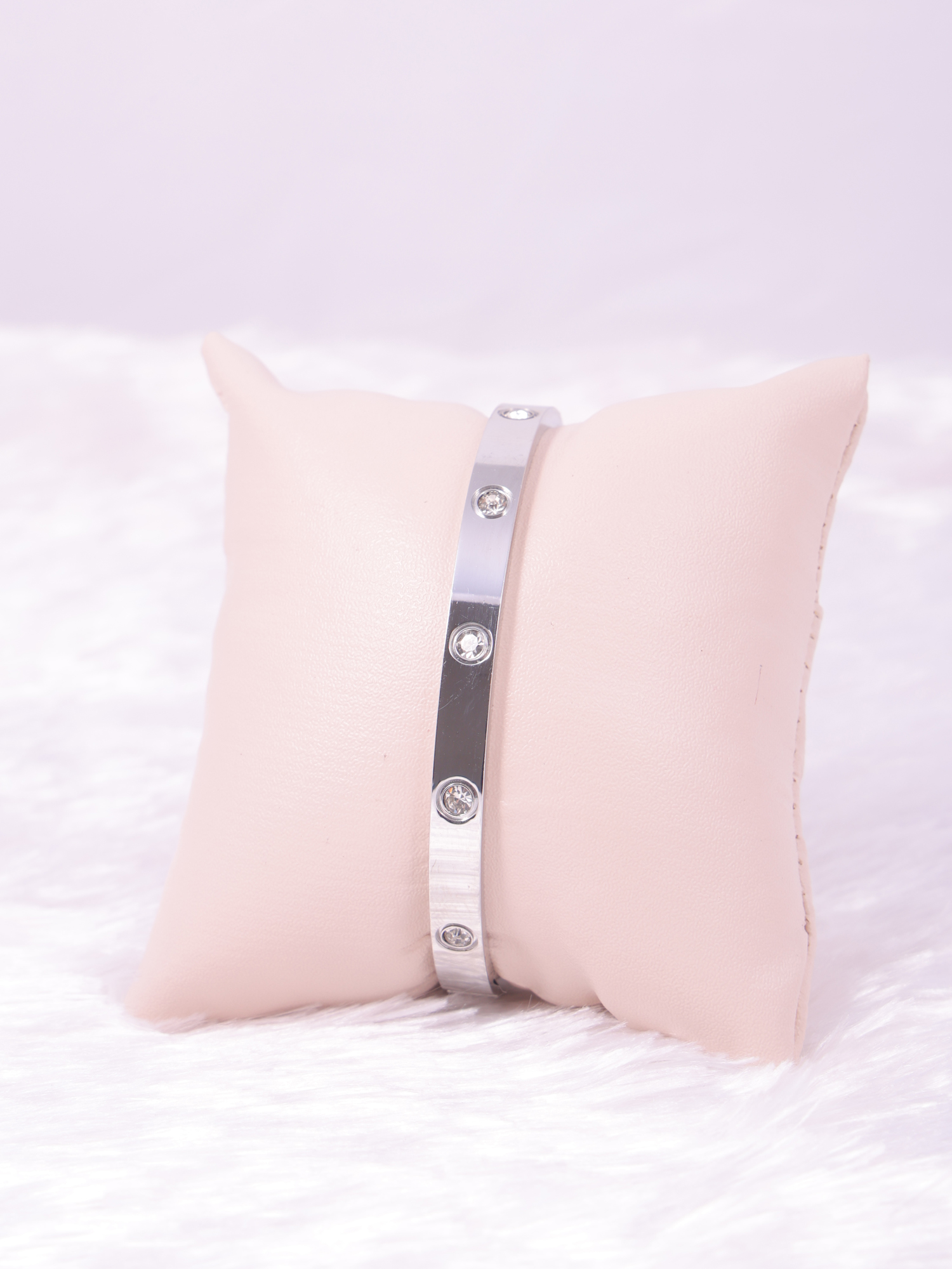 Silver Crystal Stud Anti-Tarnish Bracelet