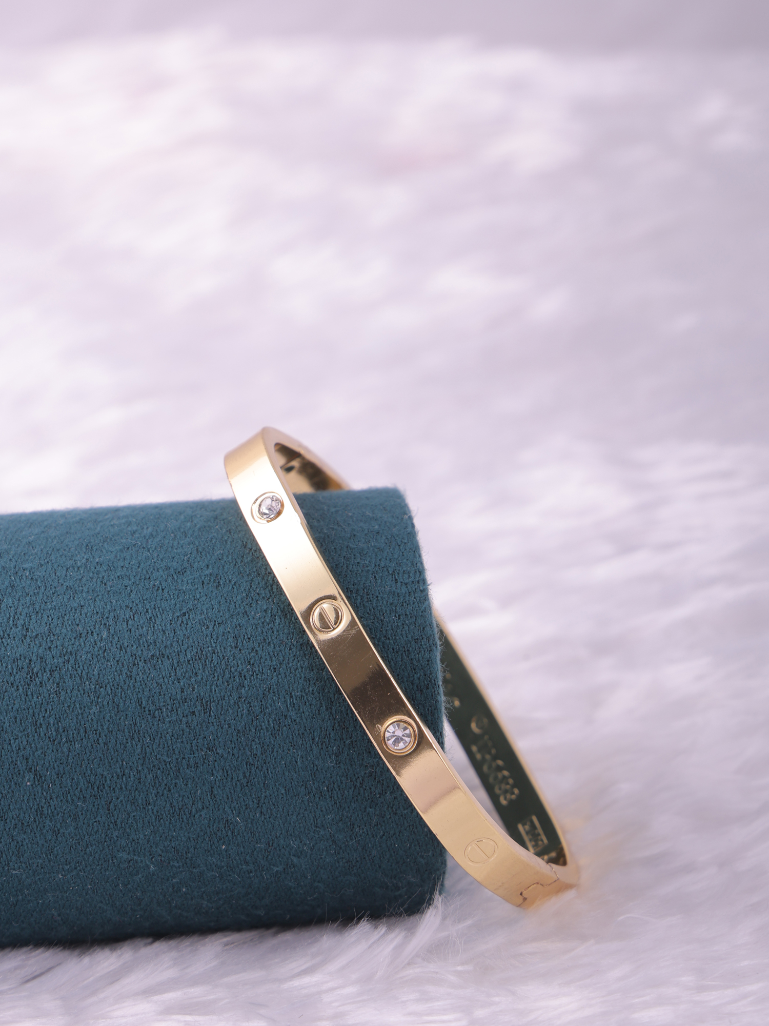 Gold Crystal Stud Anti-Tarnish Bracelet