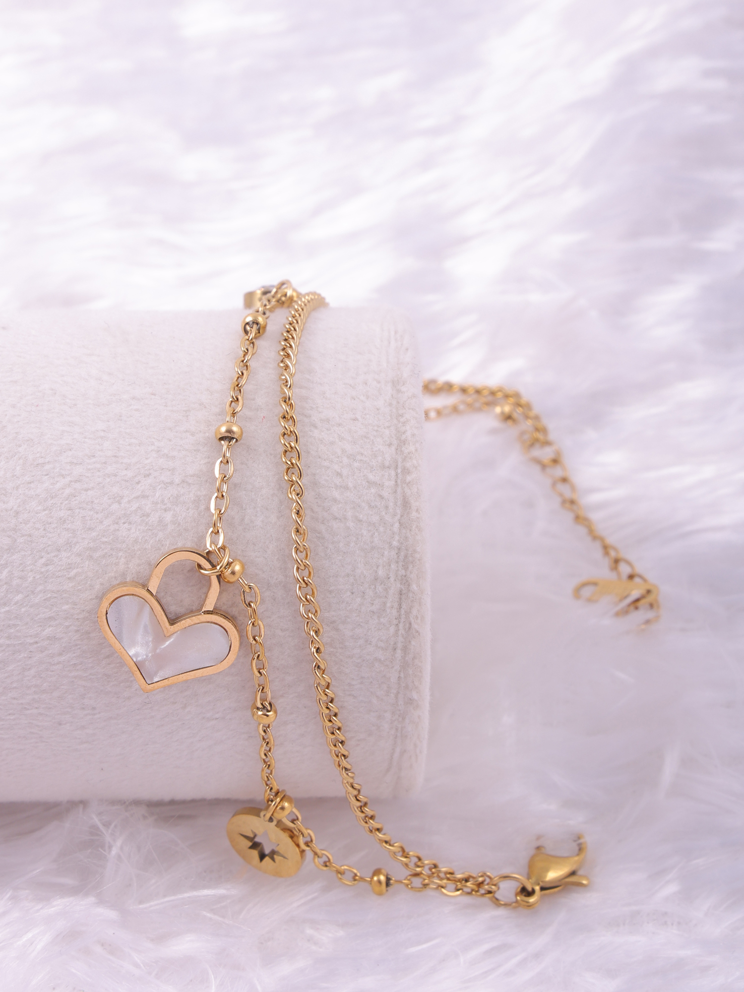 Eterna Heart Glow Multi-Layer Anti-Tarnish Bracelet