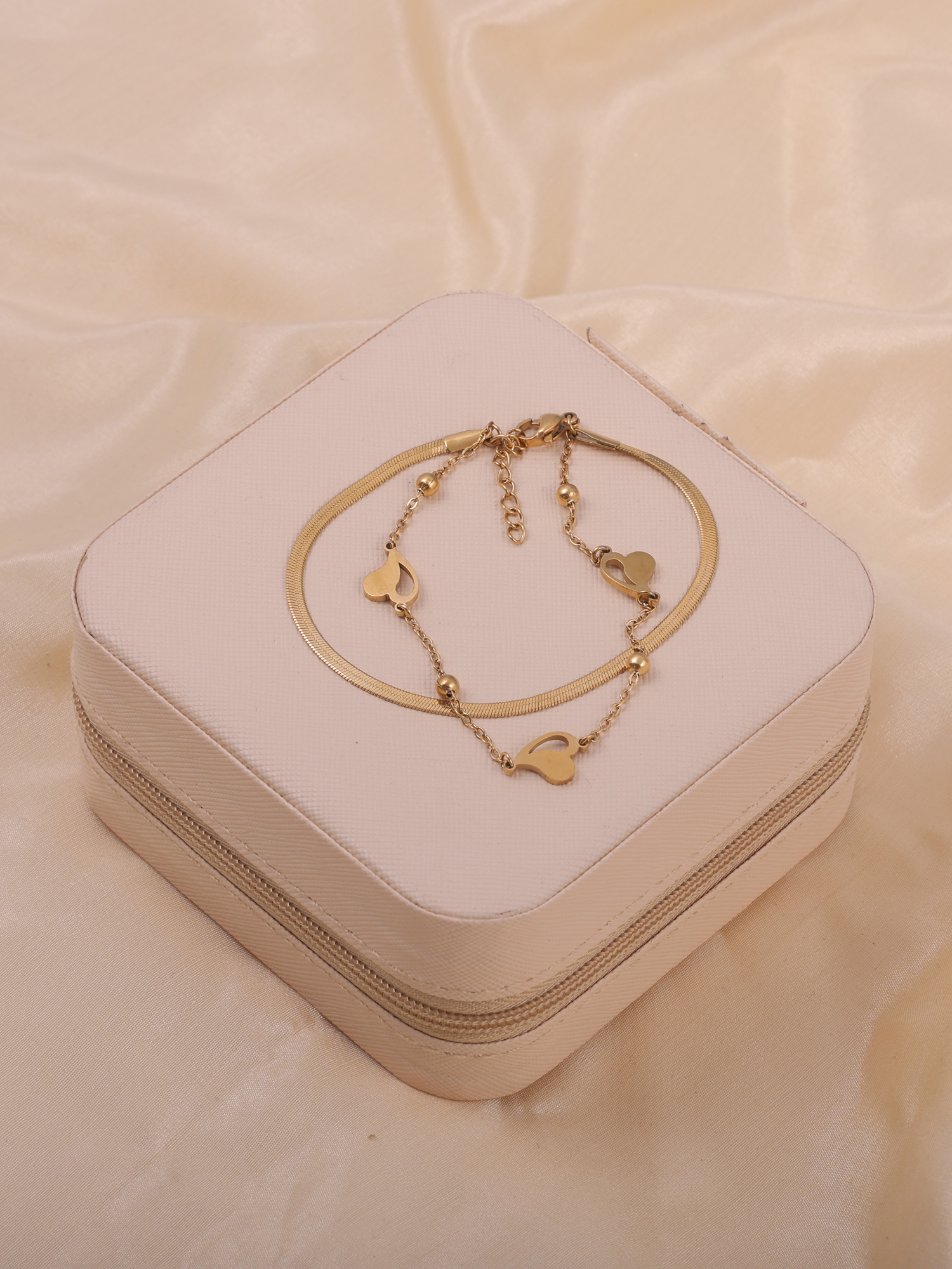 Velora Heart Duo Layer Anti-Tarnish Bracelet
