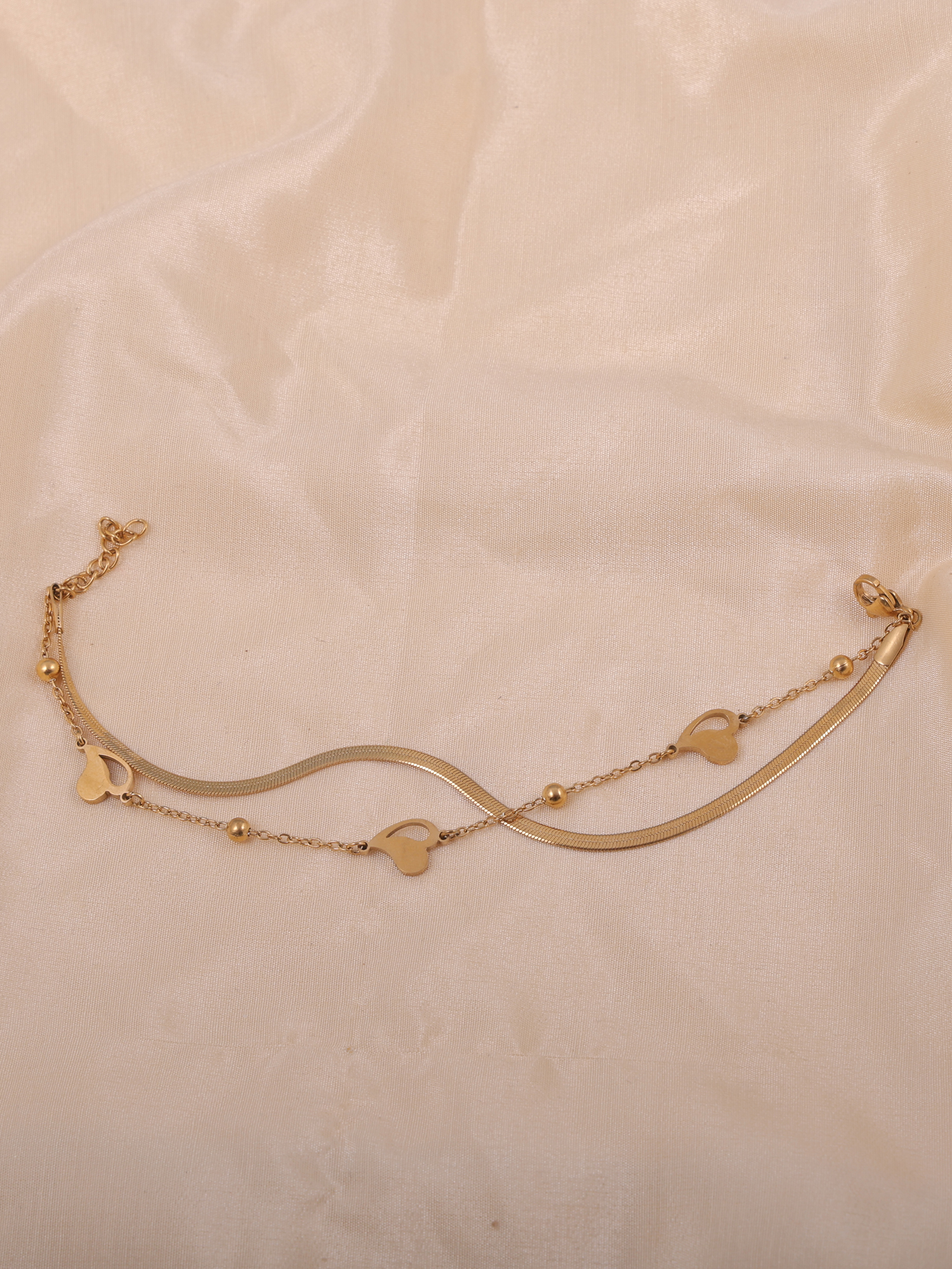 Velora Heart Duo Layer Anti-Tarnish Bracelet