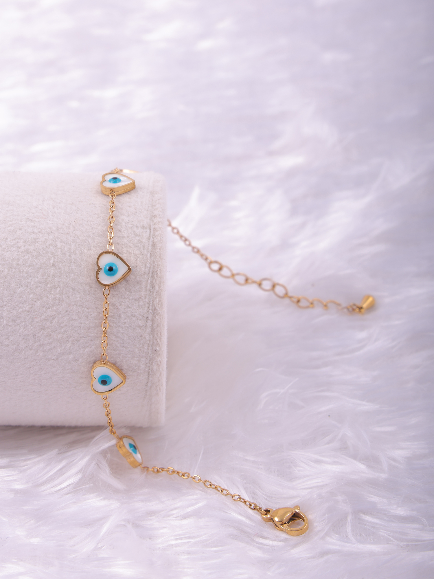 Heart Evil Eye Anti Tarnish Bracelet