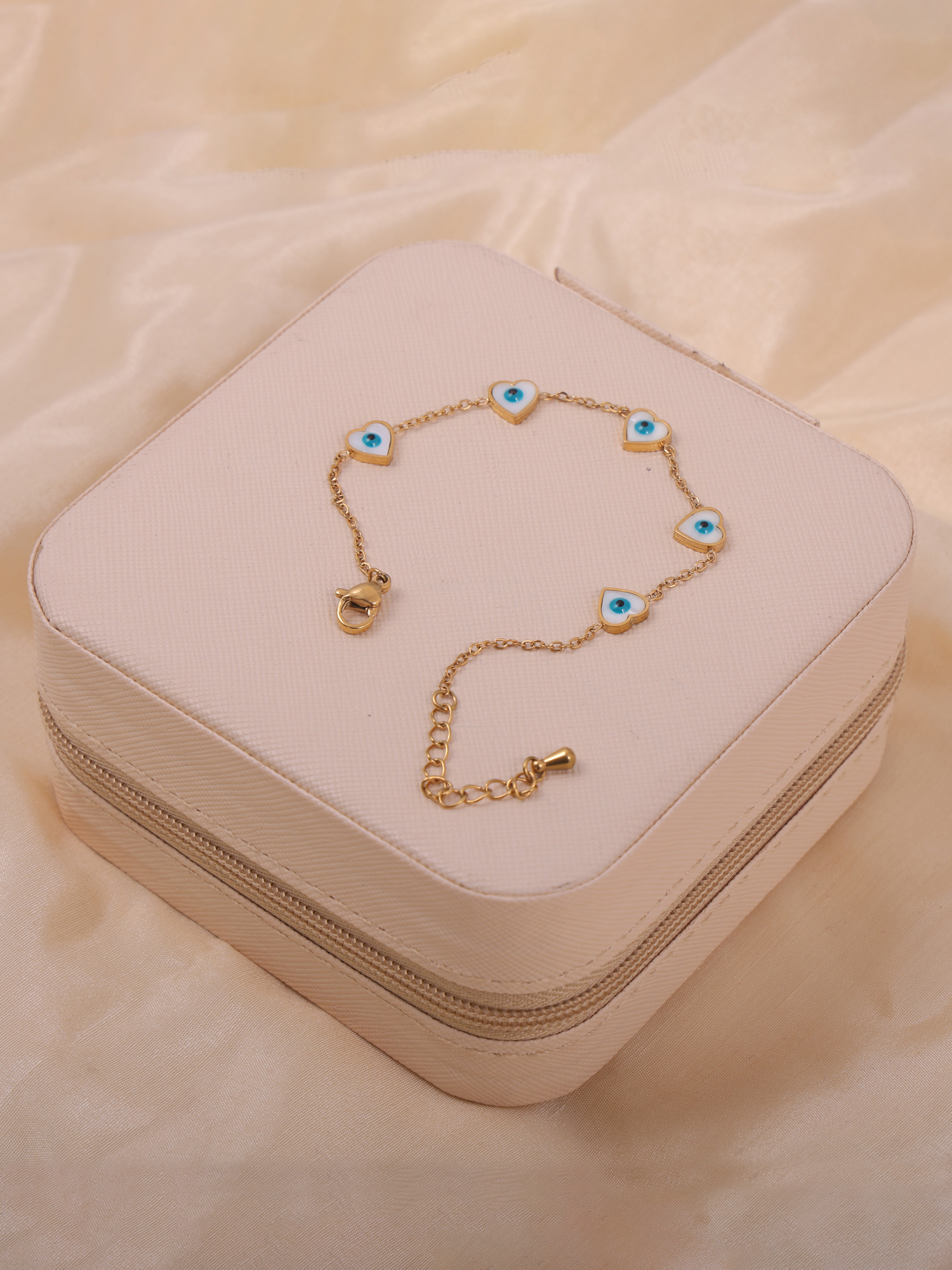Heart Evil Eye Anti Tarnish Bracelet