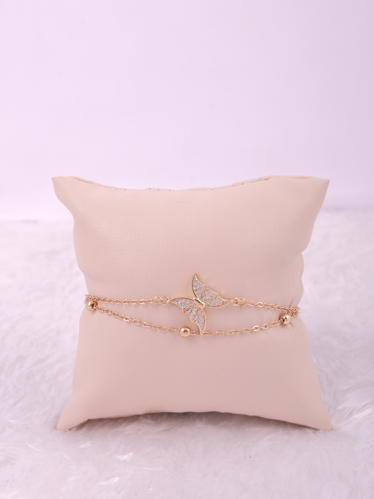 Elegant Butterfly Anti-Tarnish Bracelet with Crystal Detailing