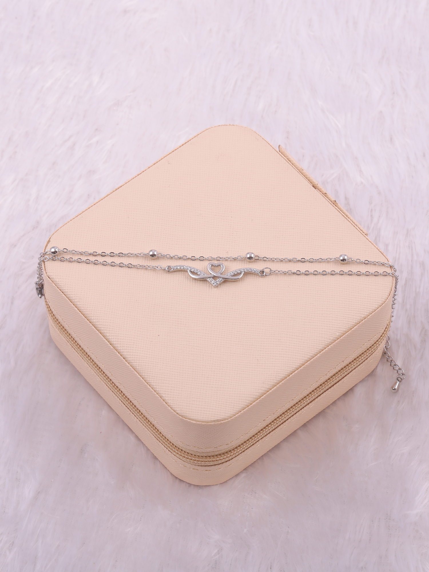 Infinity Love Heart Anti-Tarnish Bracelet with Crystal Detailing