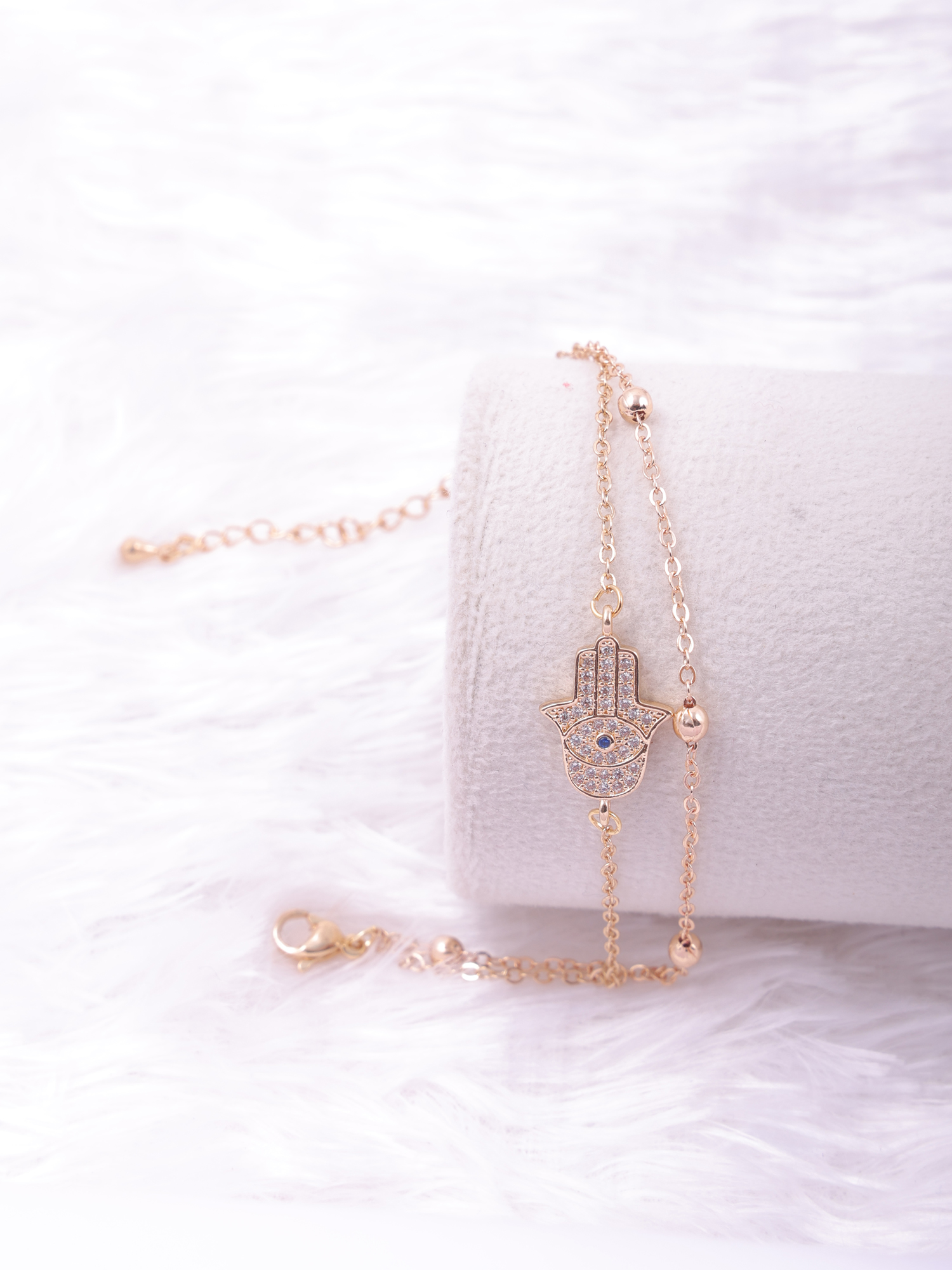 Evil Eye Anti-Tarnish Bracelet with Crystal Protection Charm