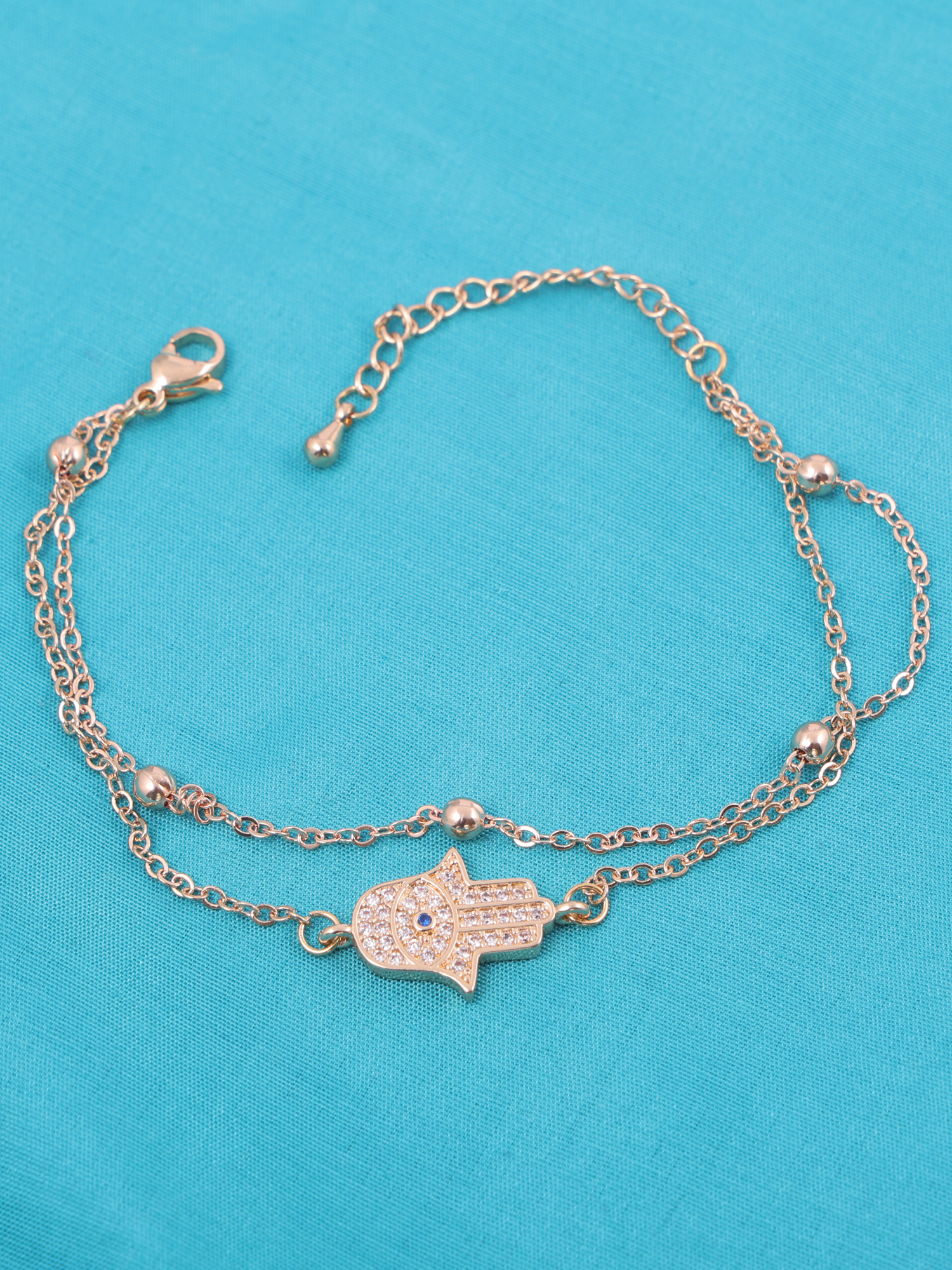 Evil Eye Anti-Tarnish Bracelet with Crystal Protection Charm