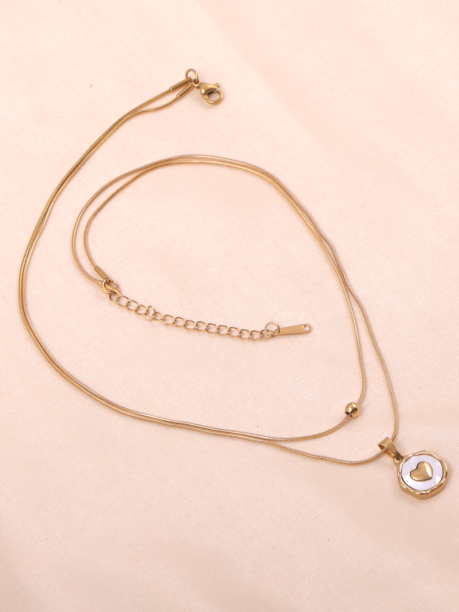 Layered Heart Pendant Anti-Tarnish Necklace