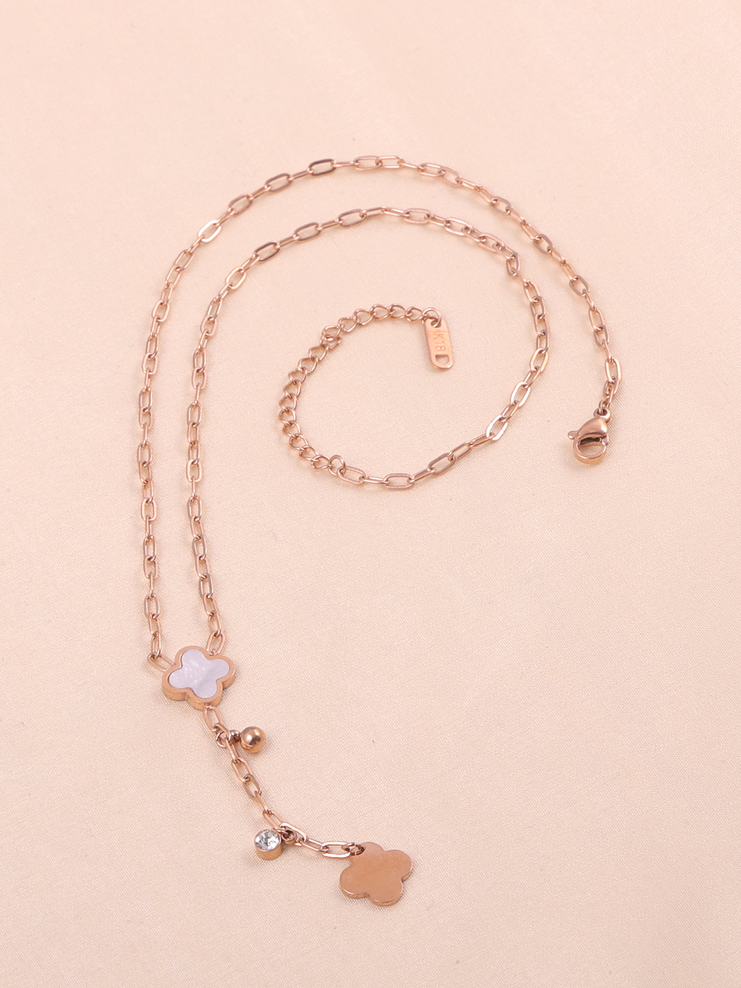 Clover Charm Drop Anti-Tarnish Necklace