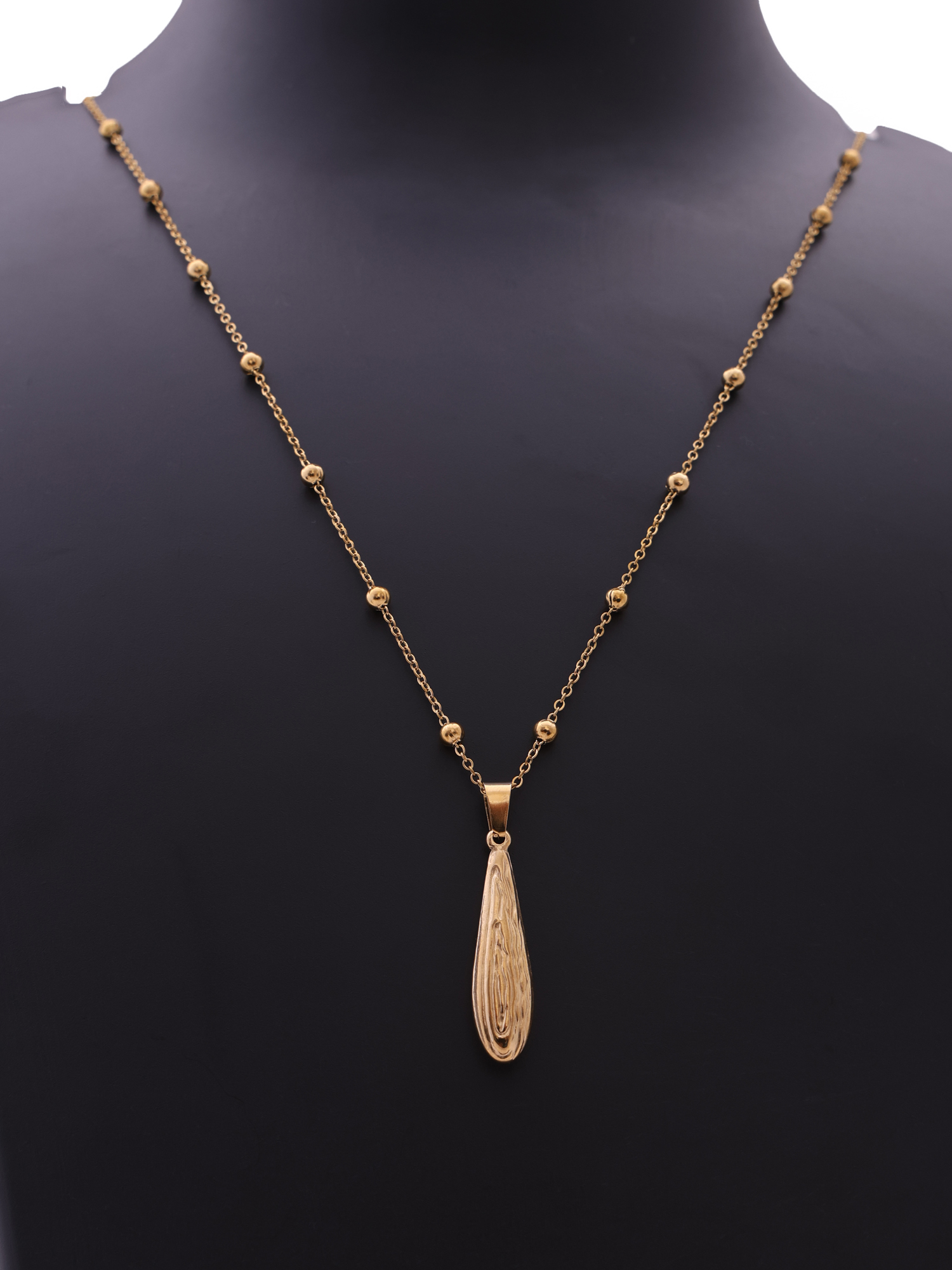 Gold Teardrop Pendant Anti-Tarnish Necklace