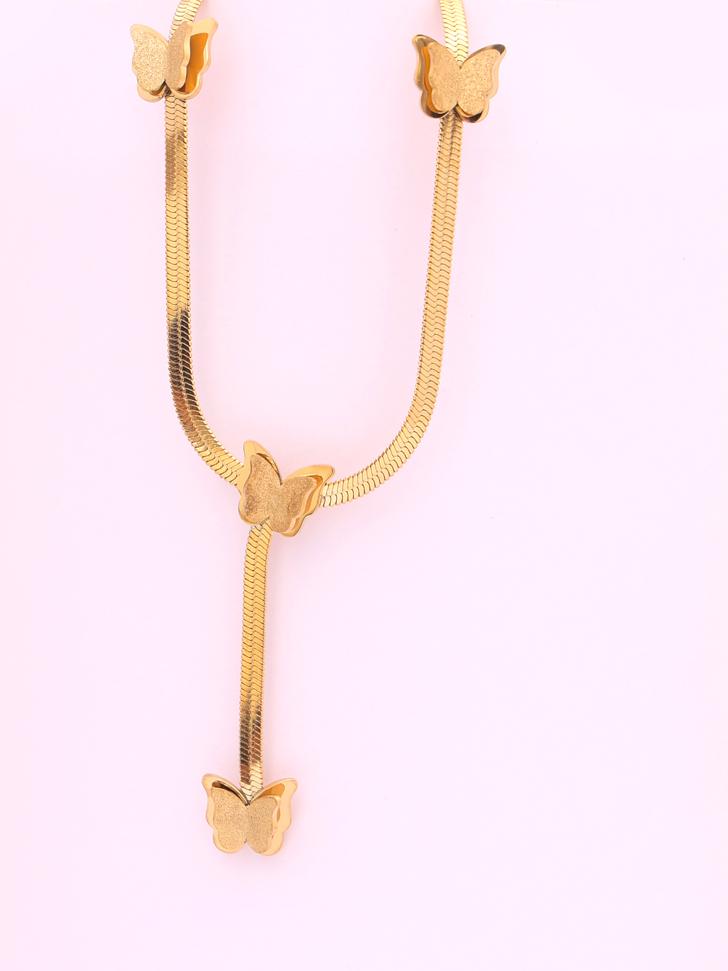 Butterfly Drop Statement Anti-Tarnish Necklace
