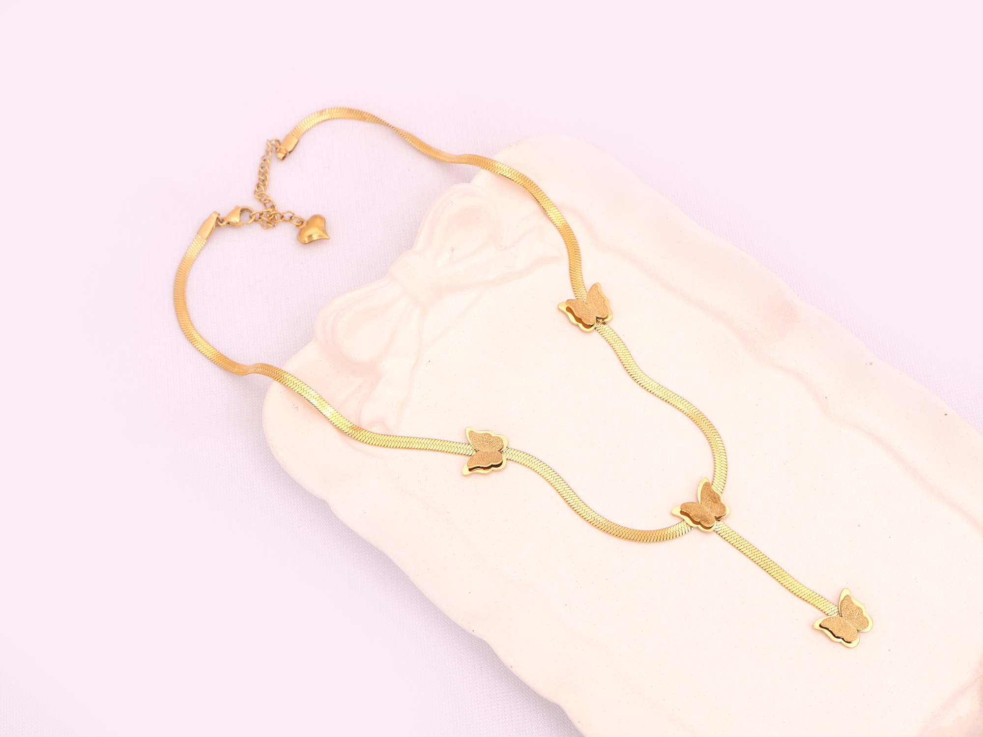 Butterfly Drop Statement Anti-Tarnish Necklace