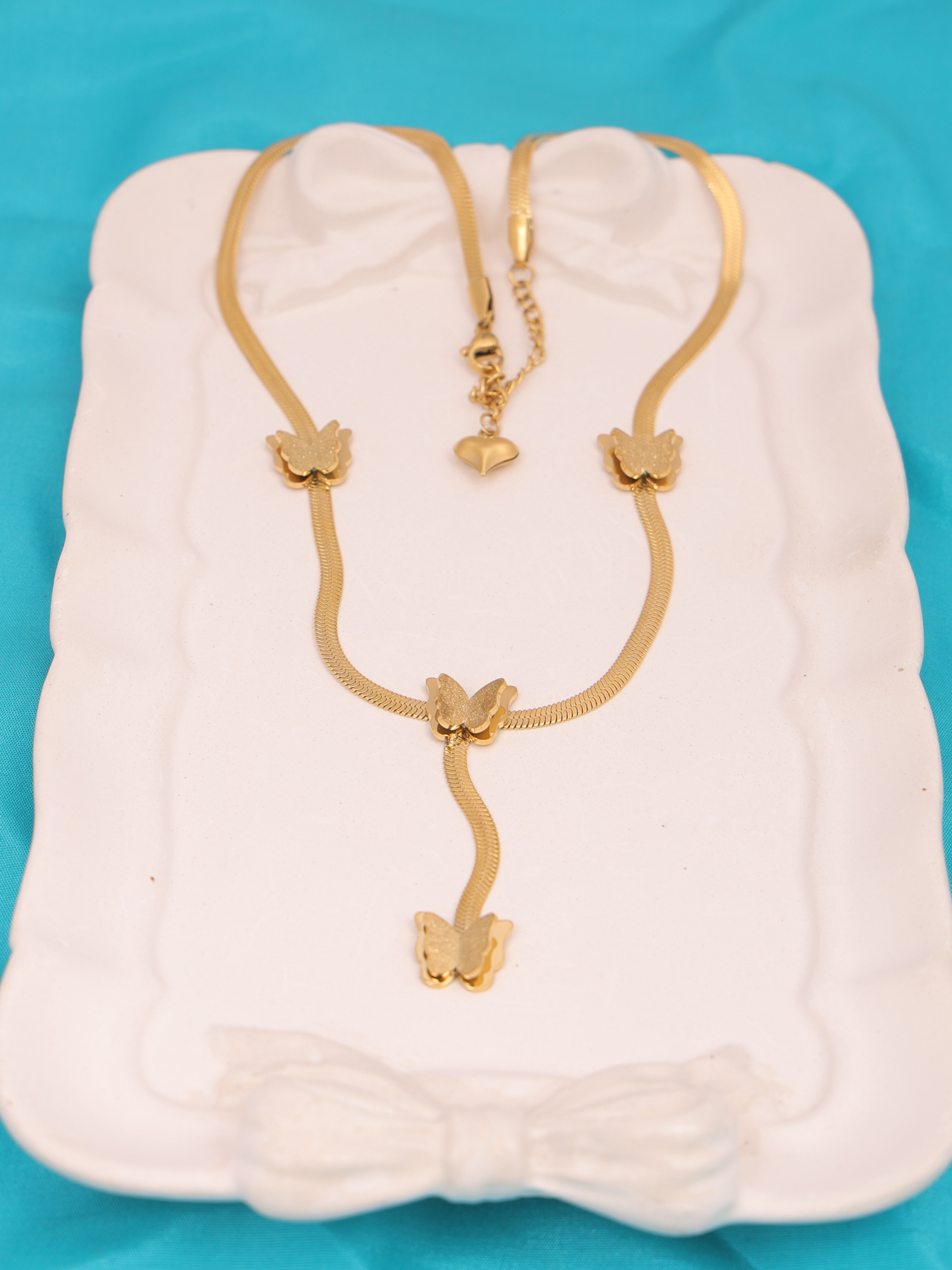 Butterfly Drop Statement Anti-Tarnish Necklace
