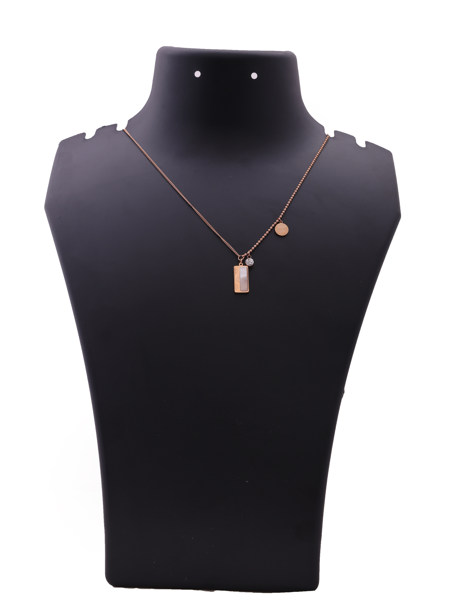 Luxe Charm Bar  Anti-Tarnish Rose Gold Necklace