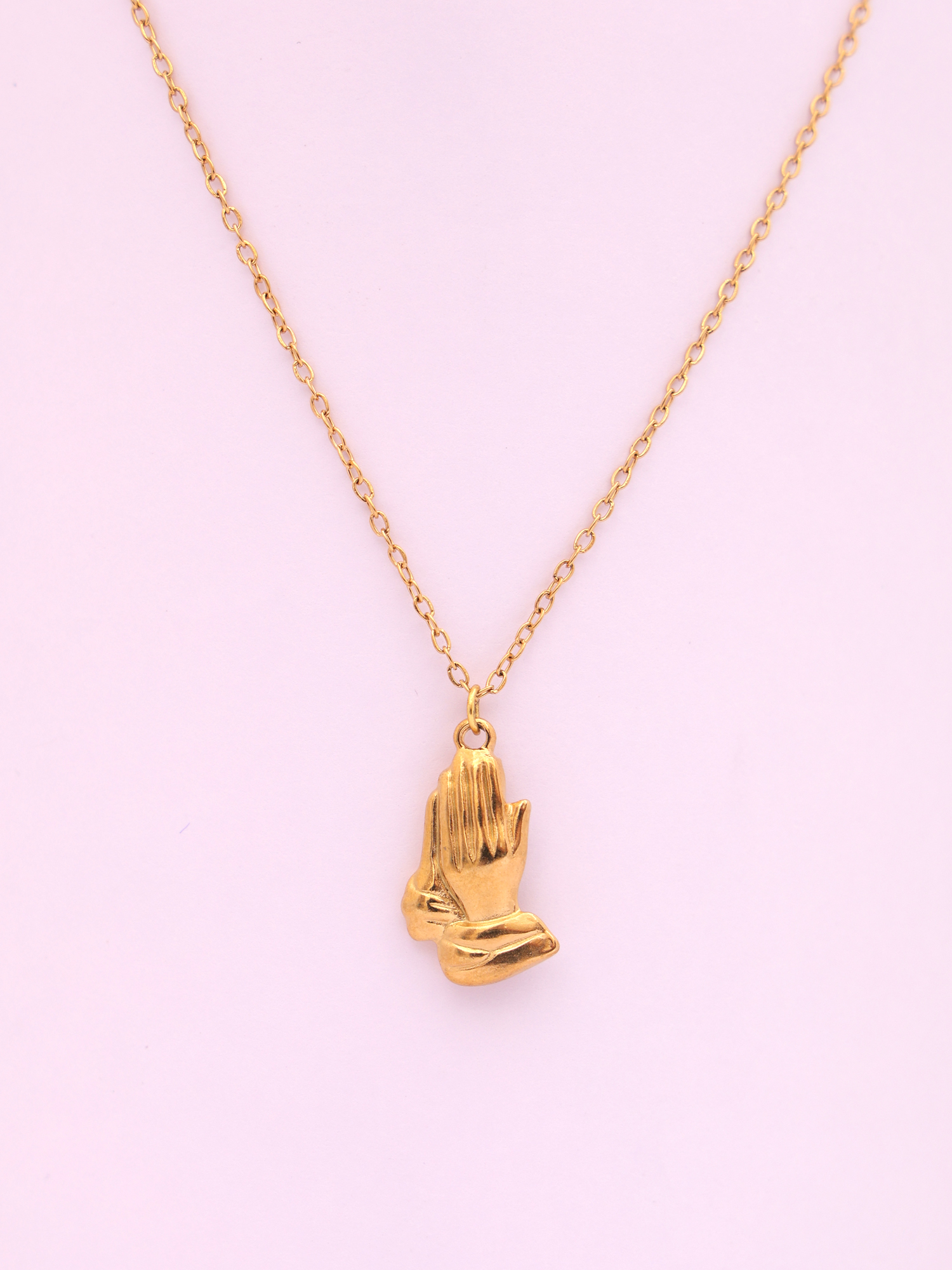 Divine Prayer Pendant Necklace – Anti-Tarnish Gold Spiritual Charm