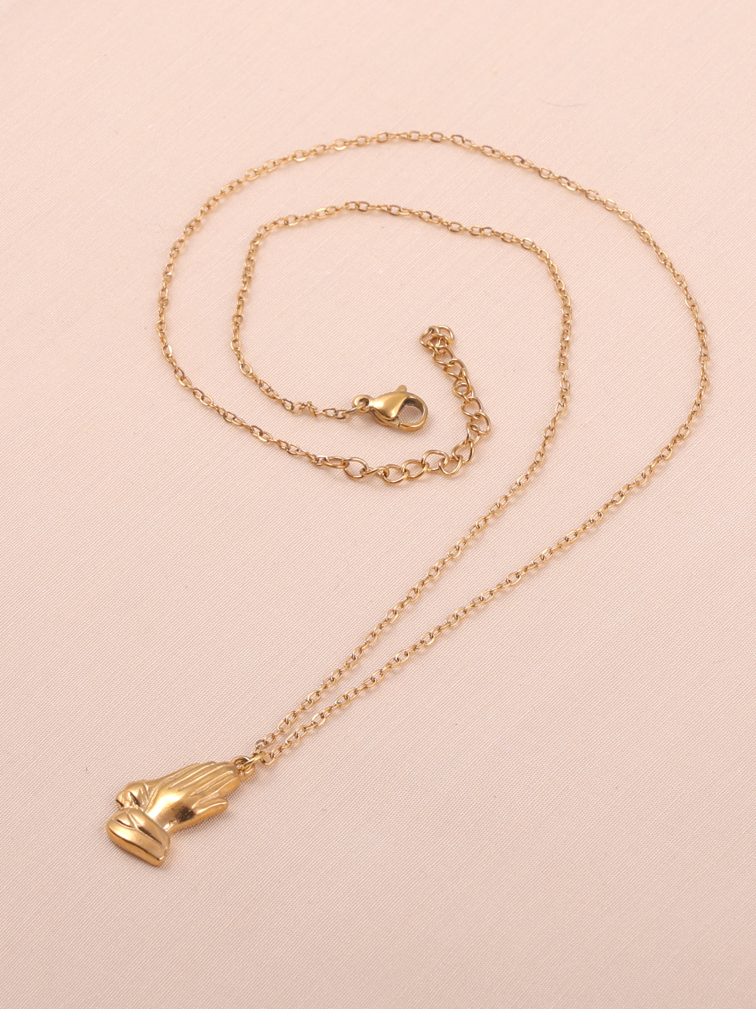 Divine Prayer Pendant Necklace – Anti-Tarnish Gold Spiritual Charm