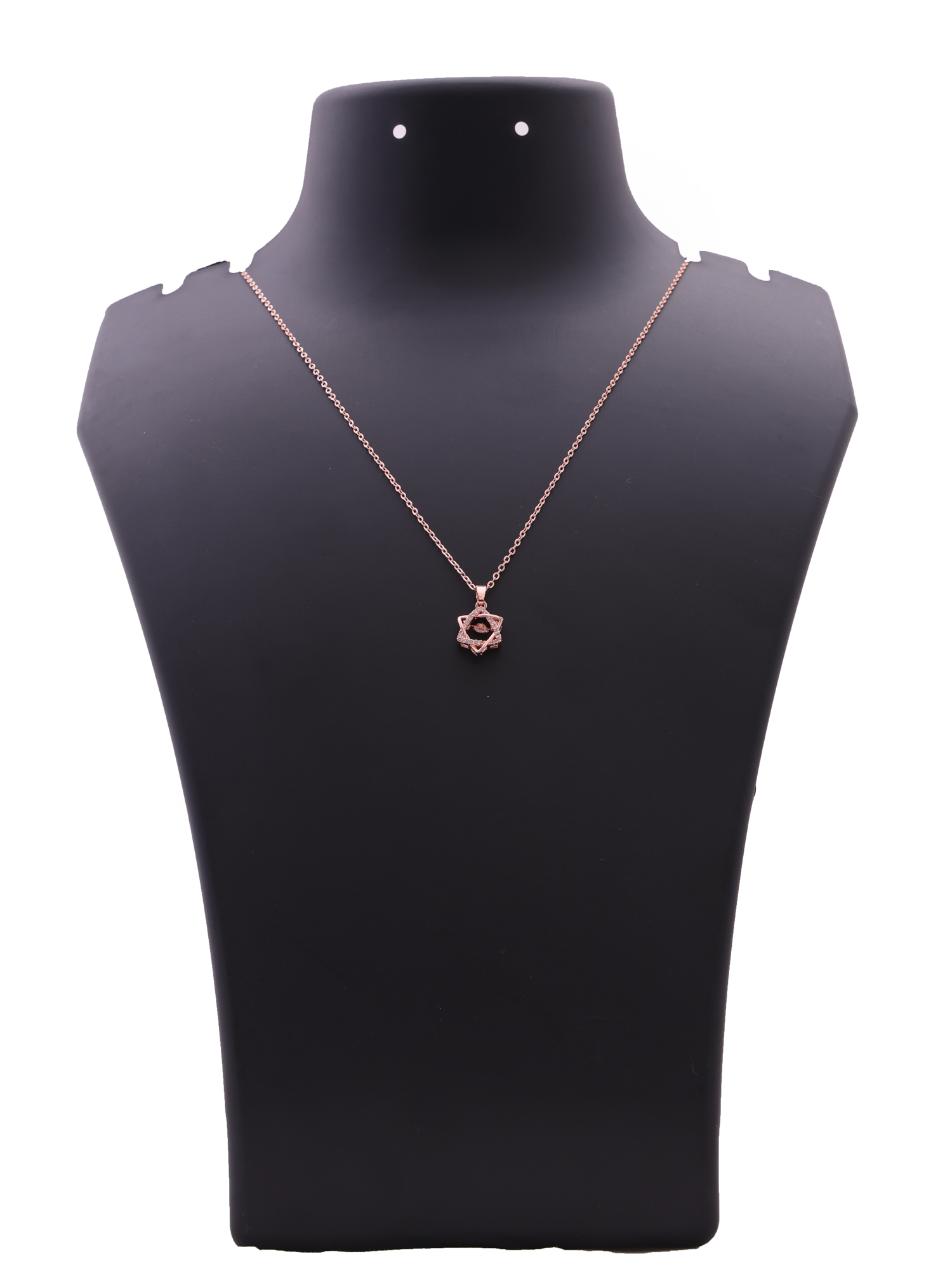 Celeste Crystal Star Pendant Necklace – Anti-Tarnish Rose Gold Geometric Charm