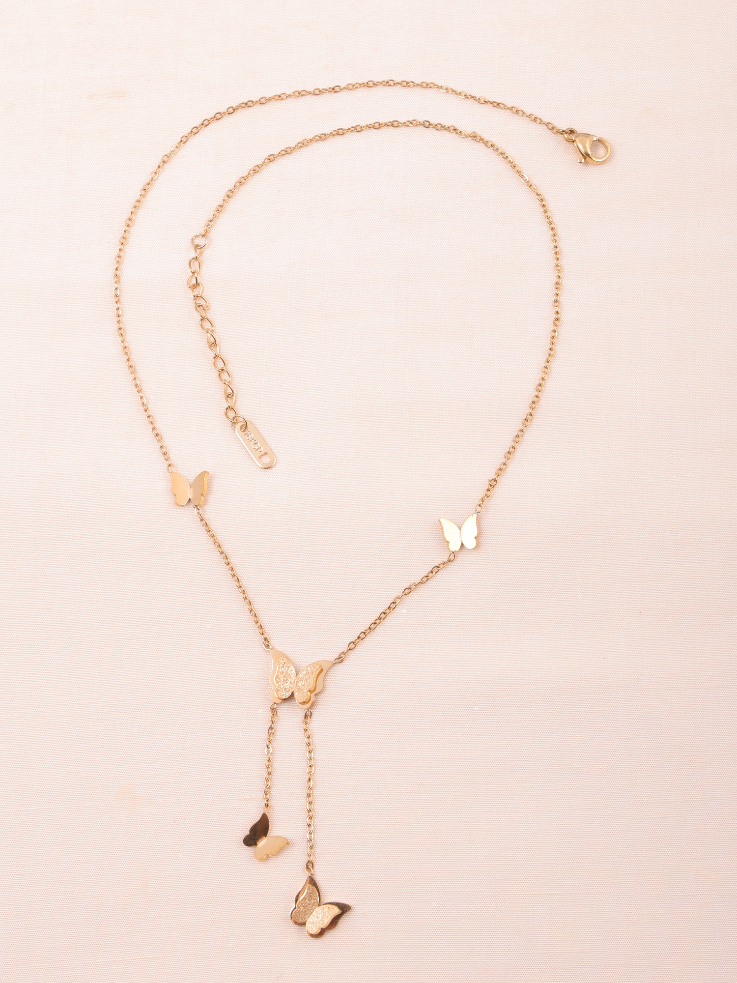 Flutter Drop Butterfly Necklace – Anti-Tarnish Gold Statement Y Chain