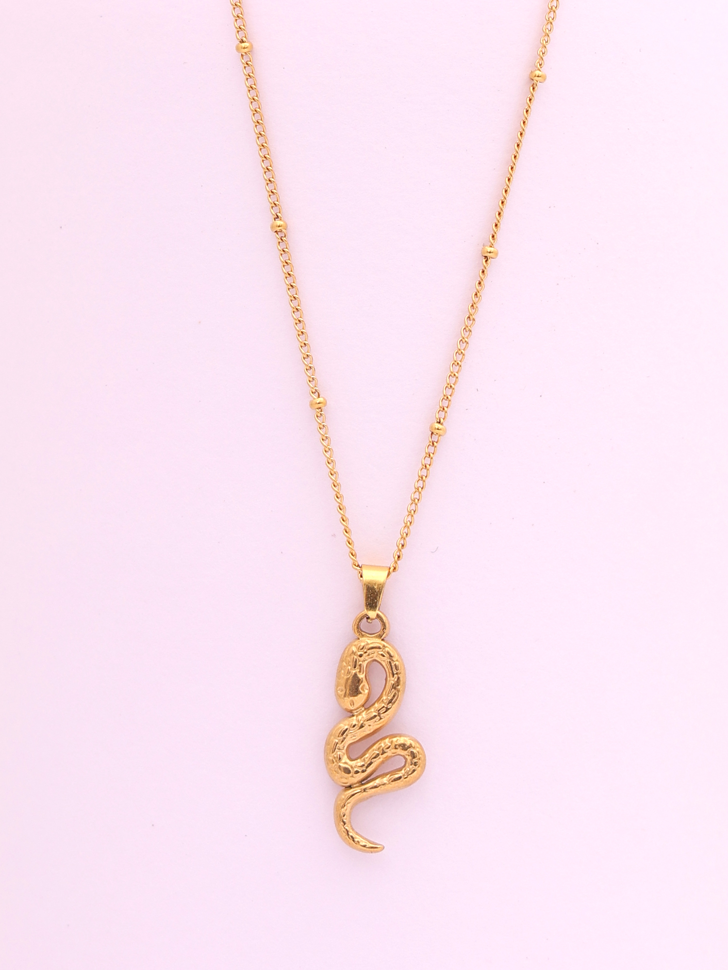 Golden Serpent Elegance  Anti-Tarnish Necklace