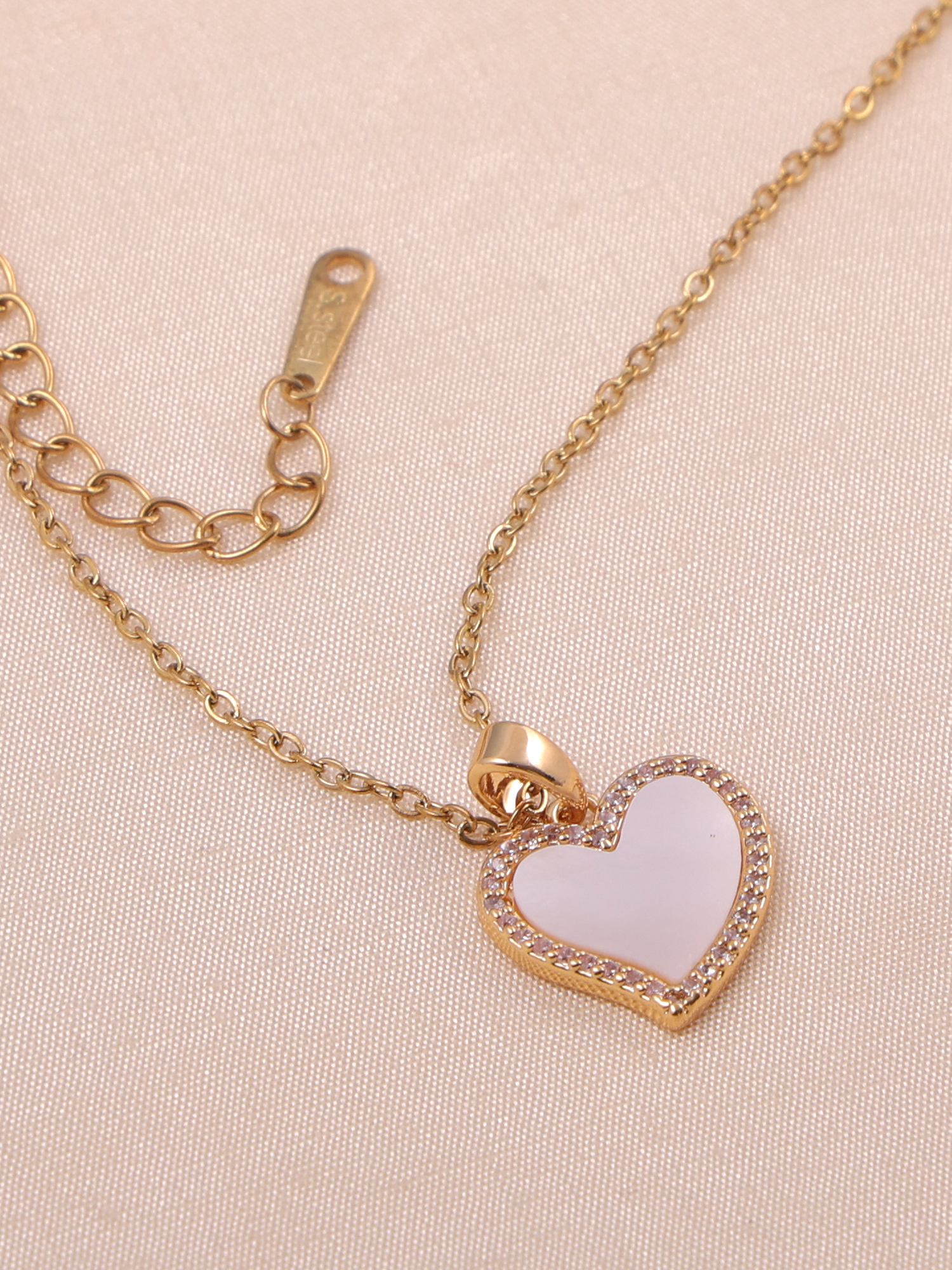 Blush Heart Glow Pendant Anti-Tarnish Necklace