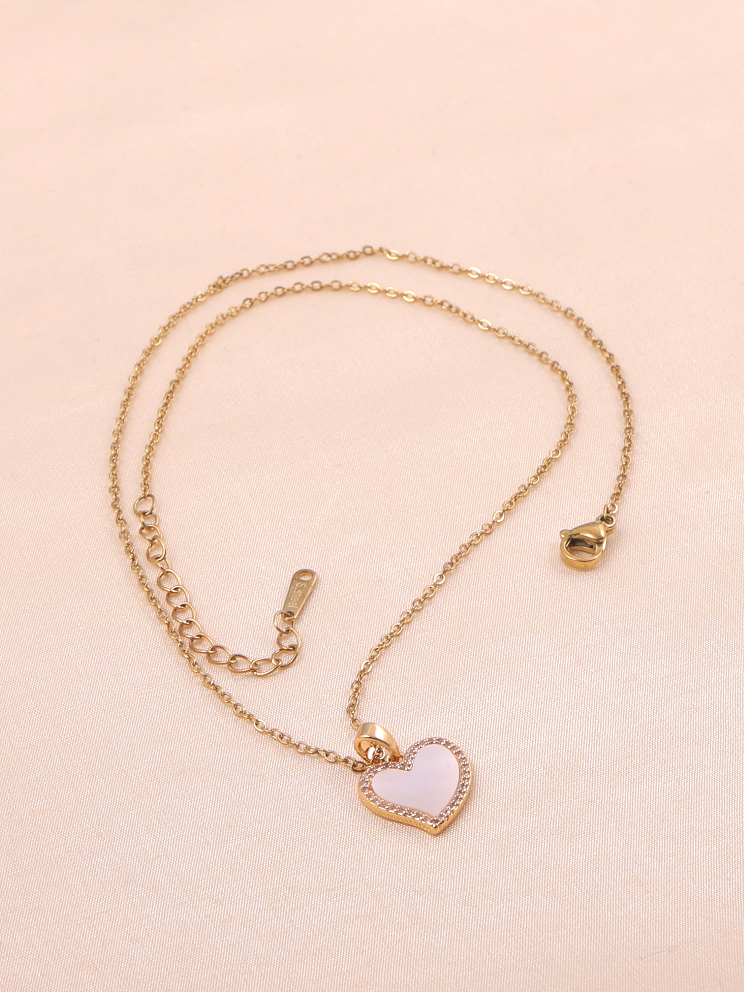 Blush Heart Glow Pendant Anti-Tarnish Necklace