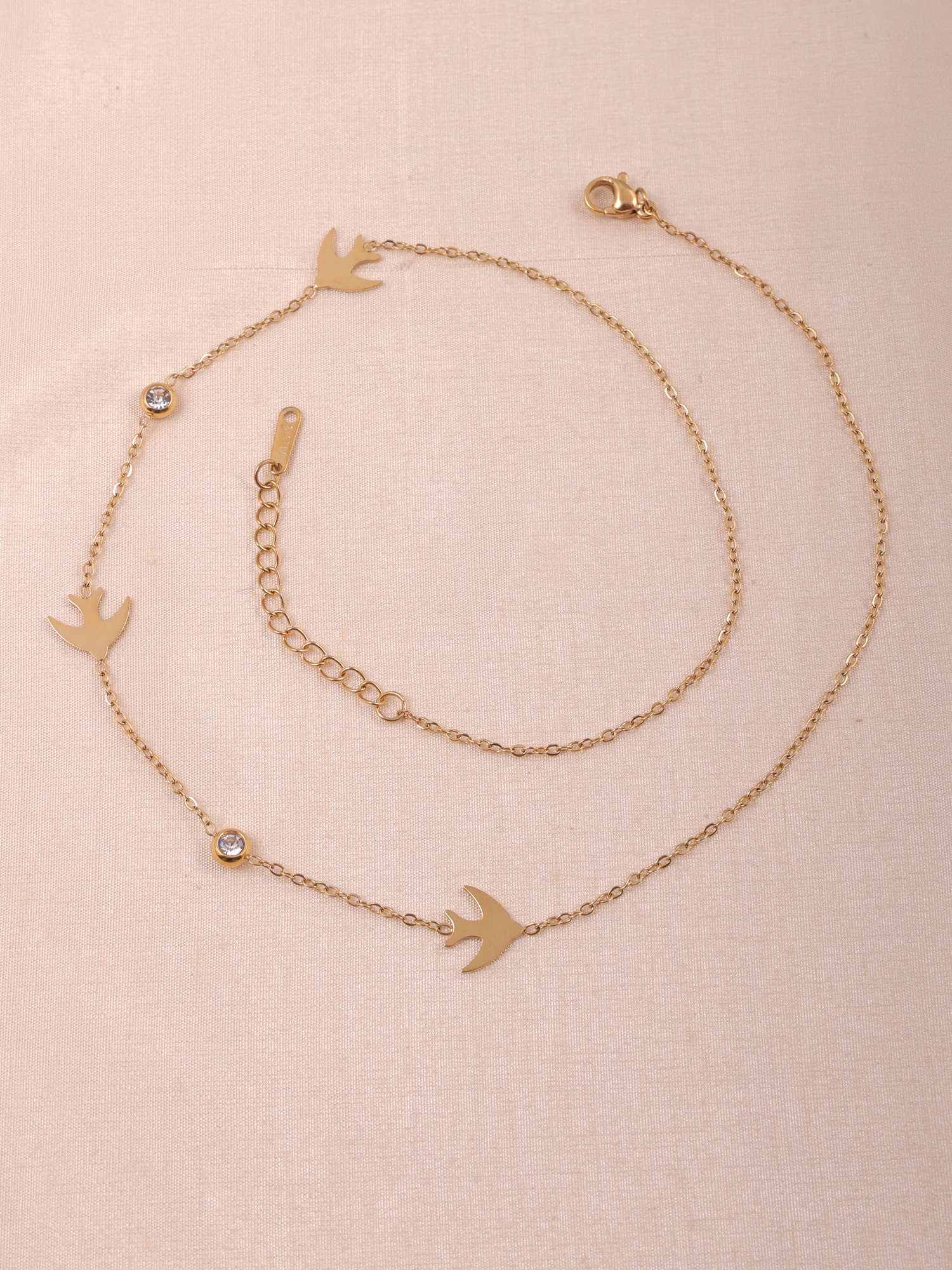 Golden Flight Bird Charm Anti Tarnish Necklace