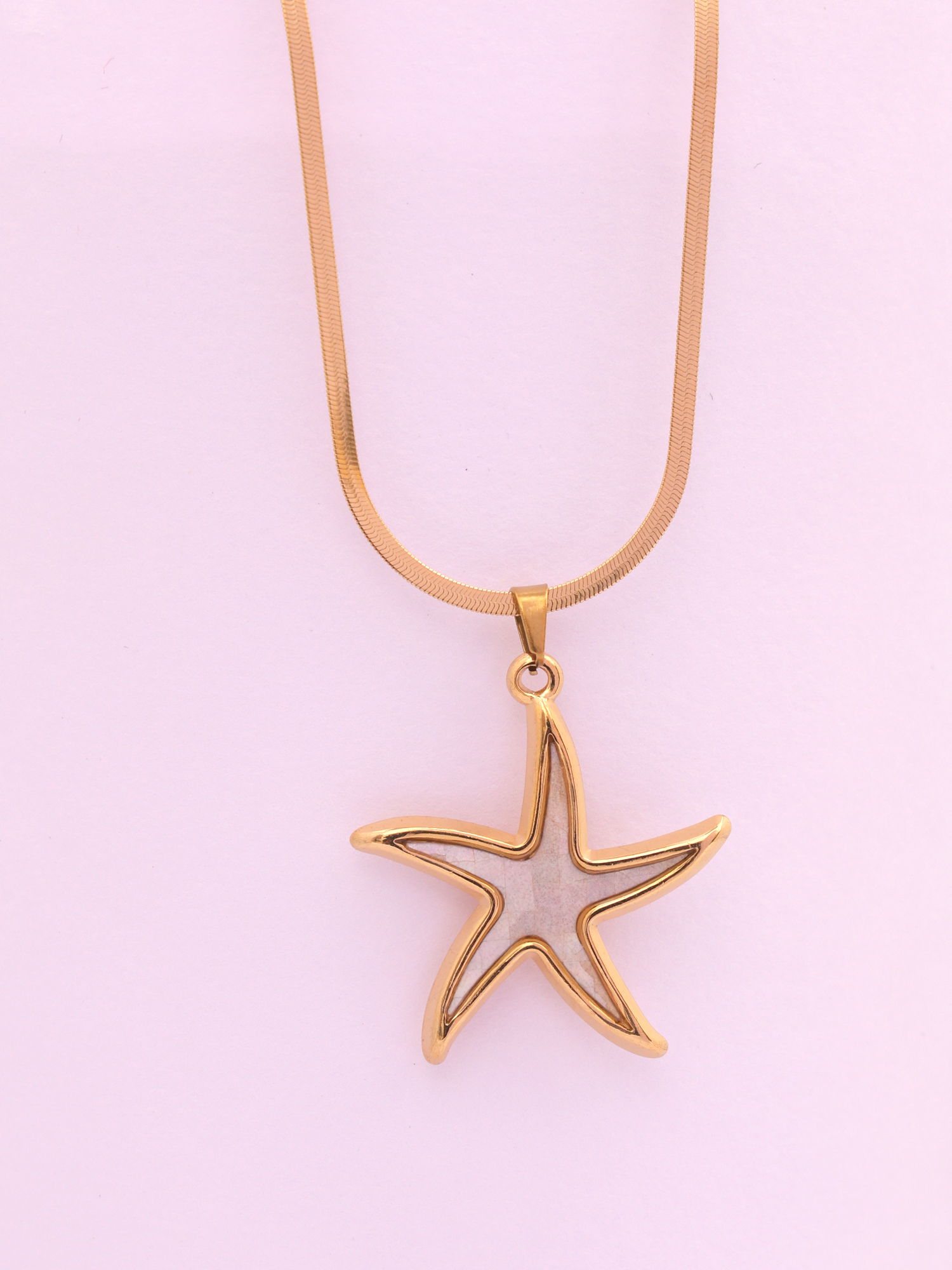 Golden Starfish Charm Anti Tarnish Necklace