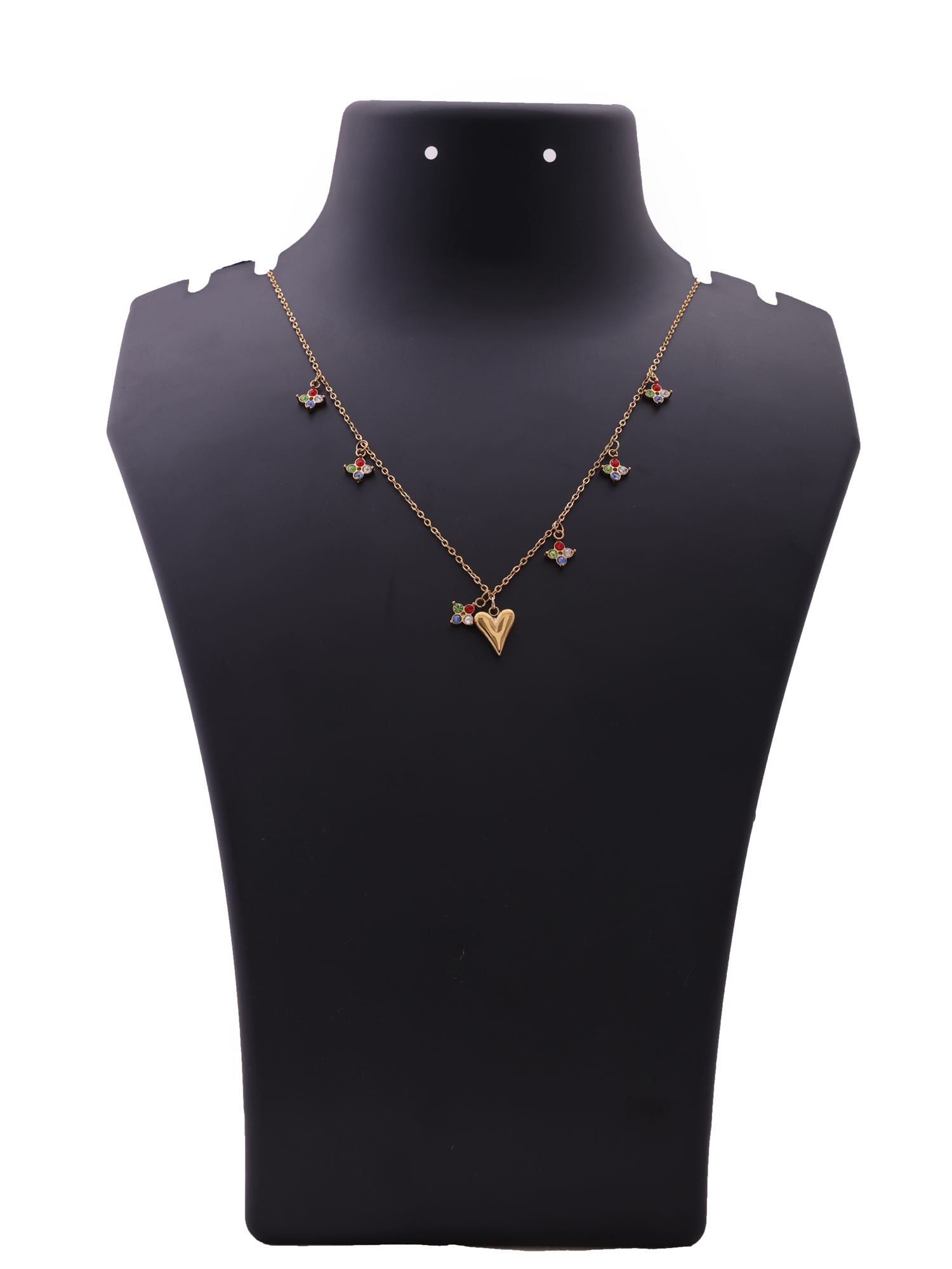 Rainbow Charm Heart Anti-Tarnish Necklace