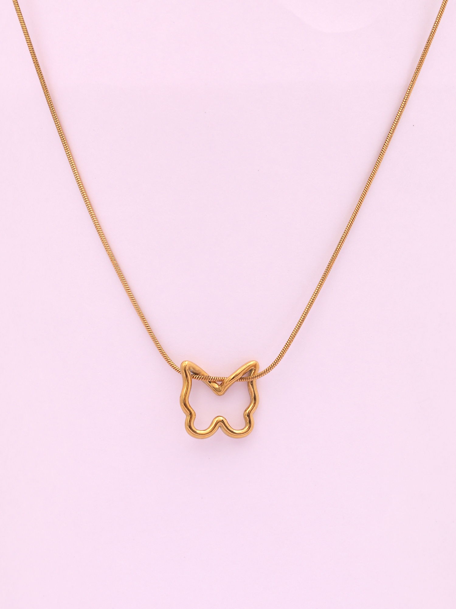 Minimal Butterfly Outline Anti-Tarnish Necklace