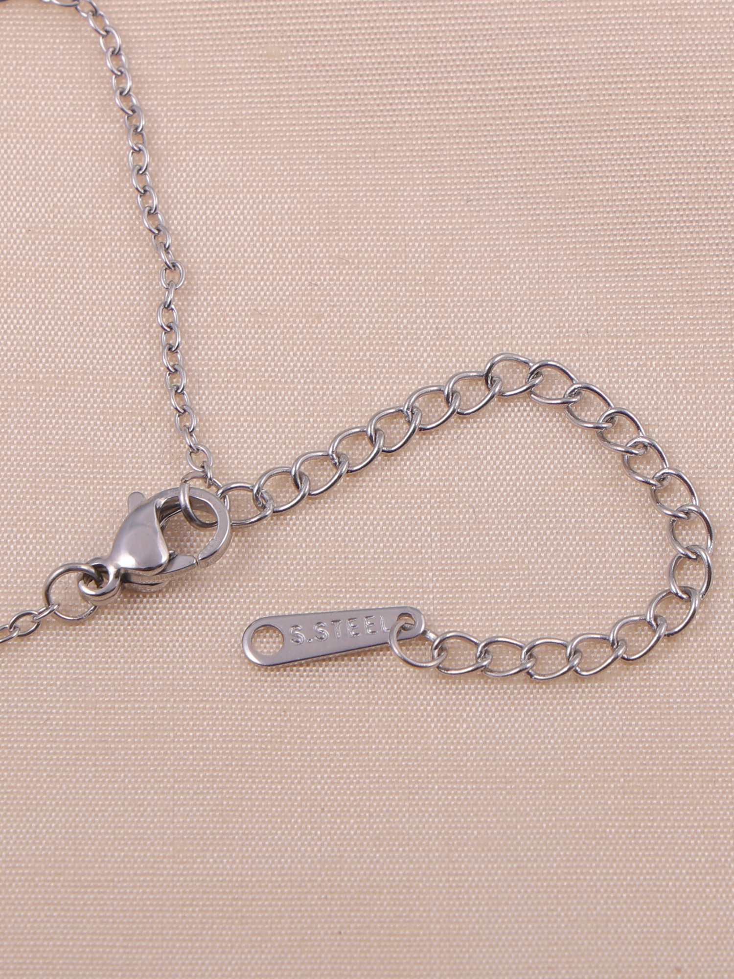 Dual Layer Crystal Charm Silver  Anti-Tarnish Necklace