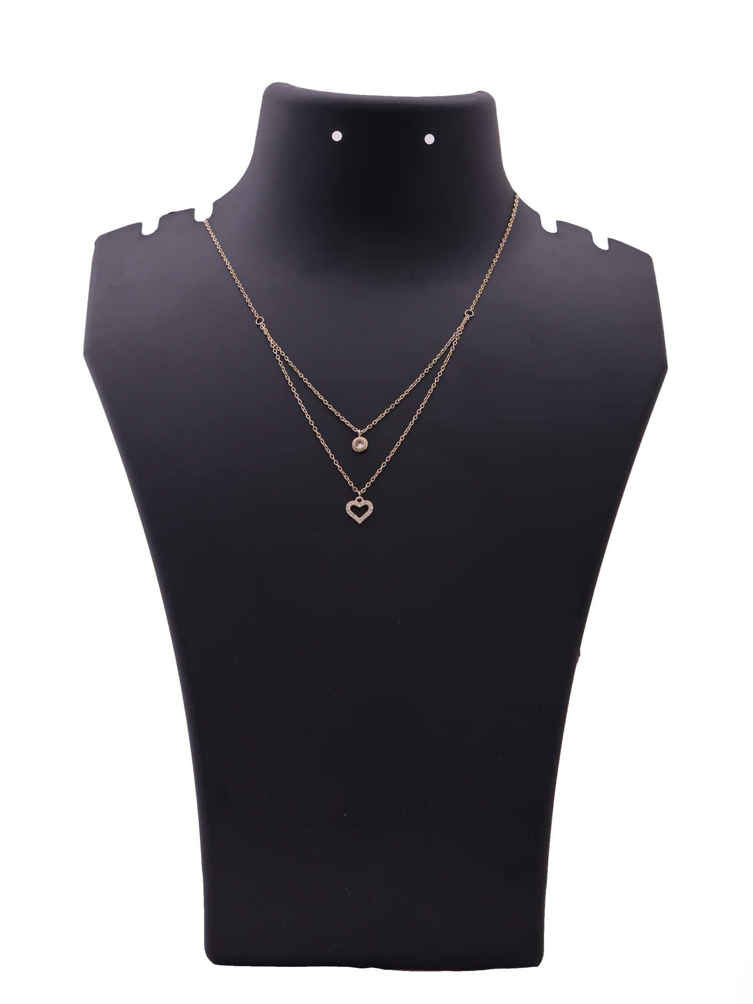Layered Crystal Heart Gold Anti-Tarnish Necklace