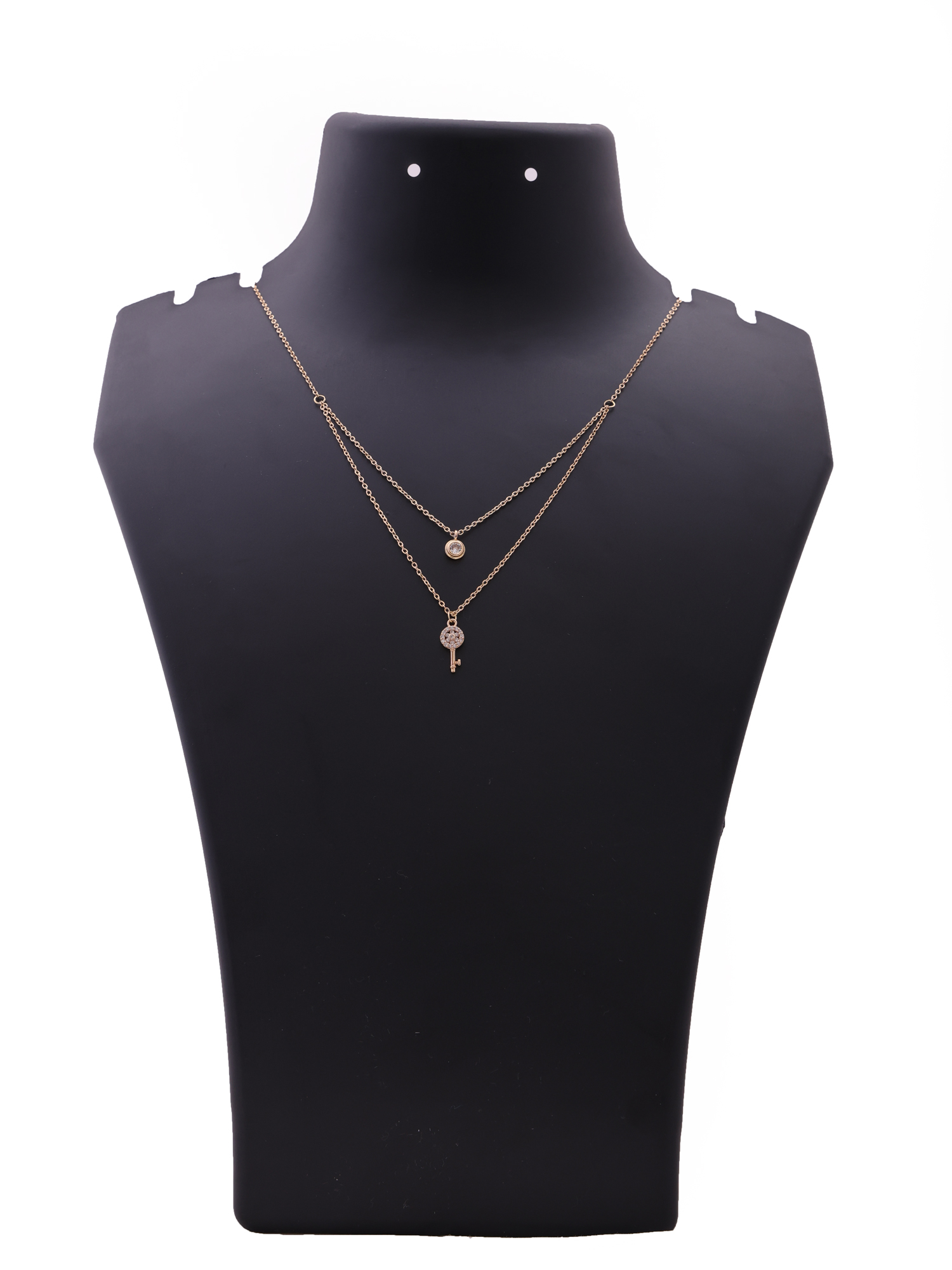 Golden Dual Layer Key Pendant Anti-Tarnish Necklace