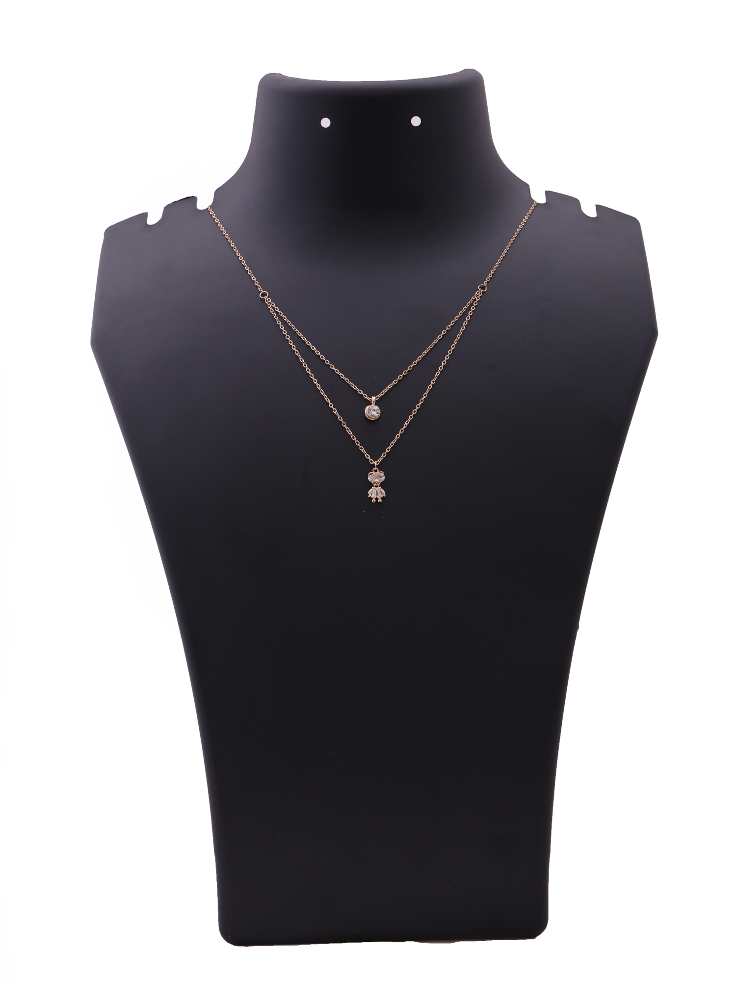 Golden Dual Layer Teddy Charm Anti-Tarnish Necklace