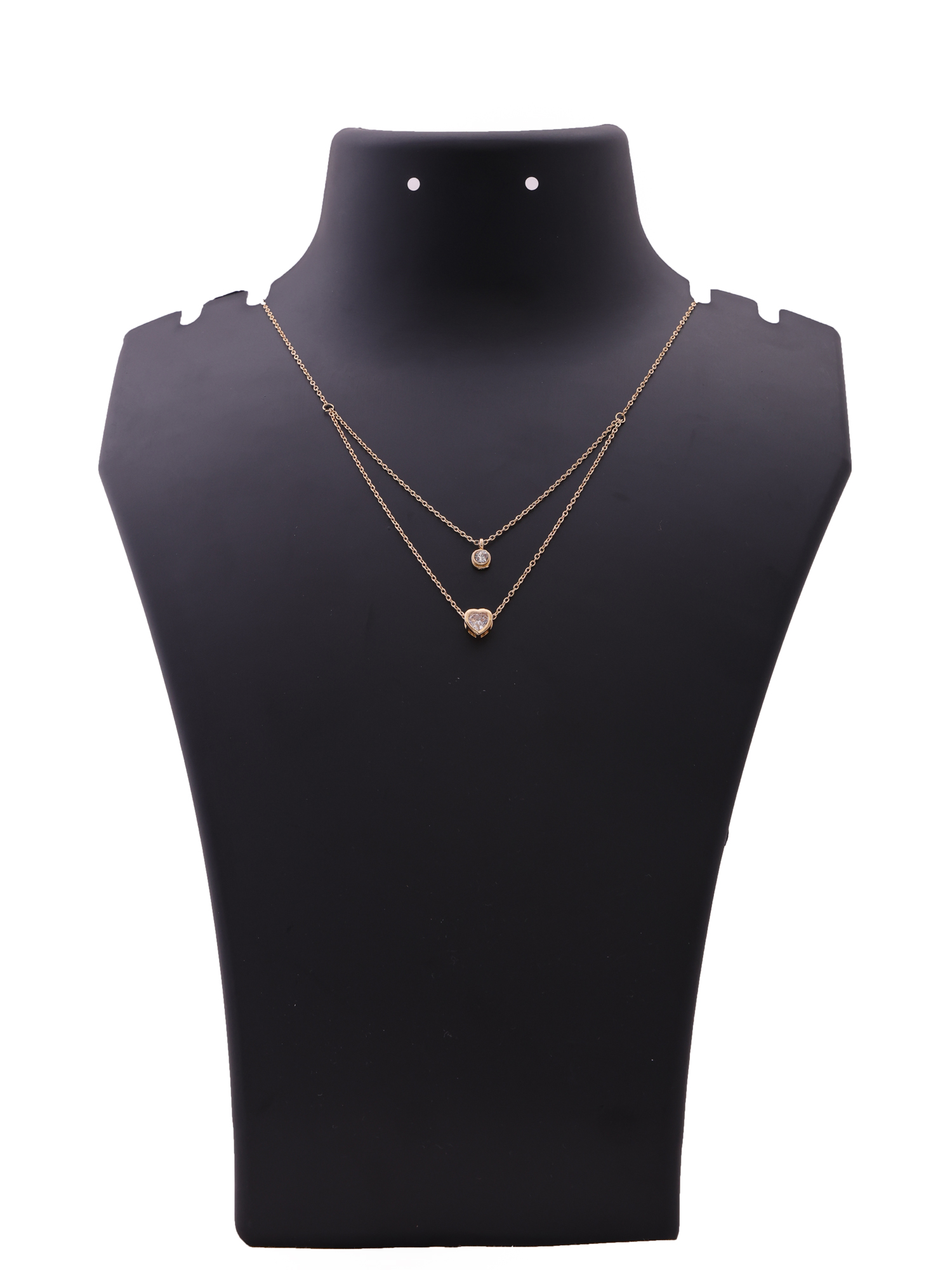 Golden Love Double-Layer Anti-Tarnish Heart Pendant Necklace