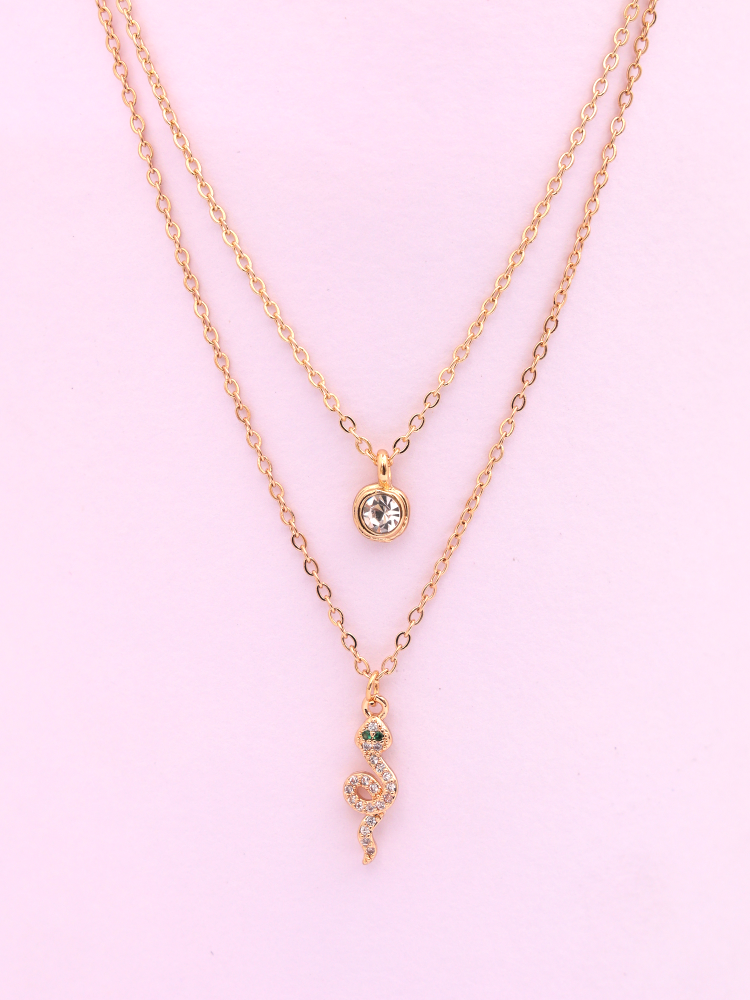 Serpentine Glow Double-Layer Anti-Tarnish Necklace