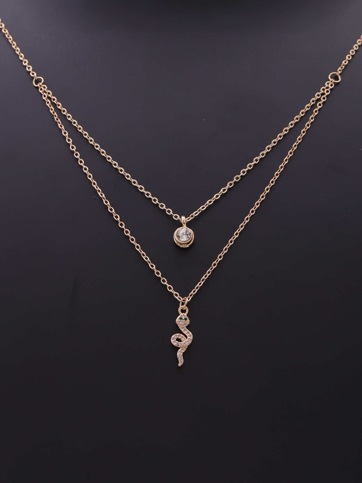 Serpentine Glow Double-Layer Anti-Tarnish Necklace