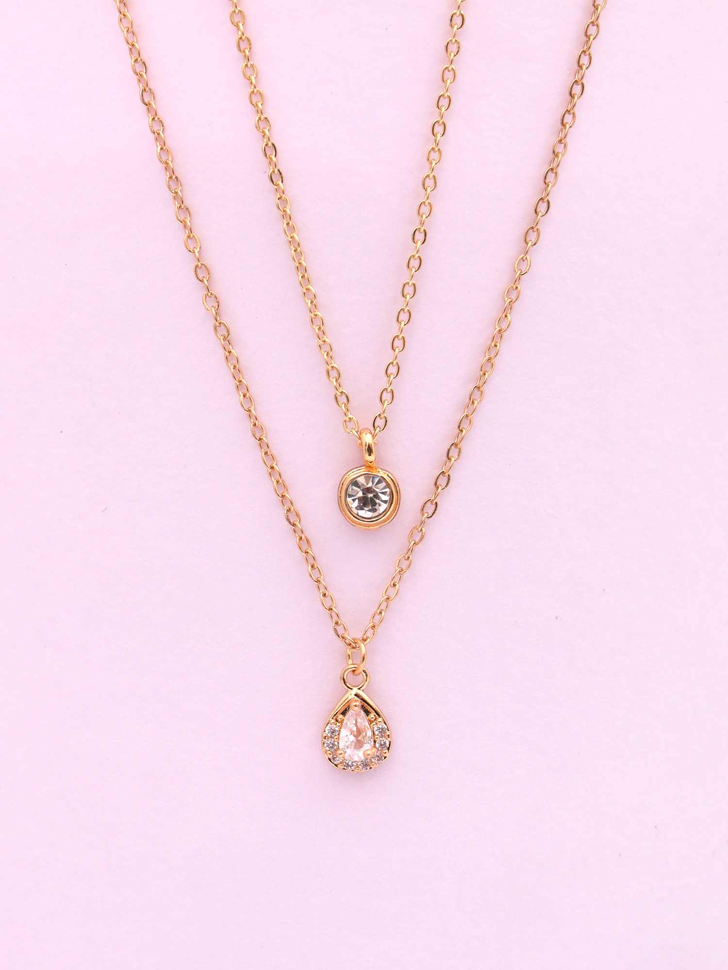 Celeste Drop Double-Layer Anti-Tarnish Necklace
