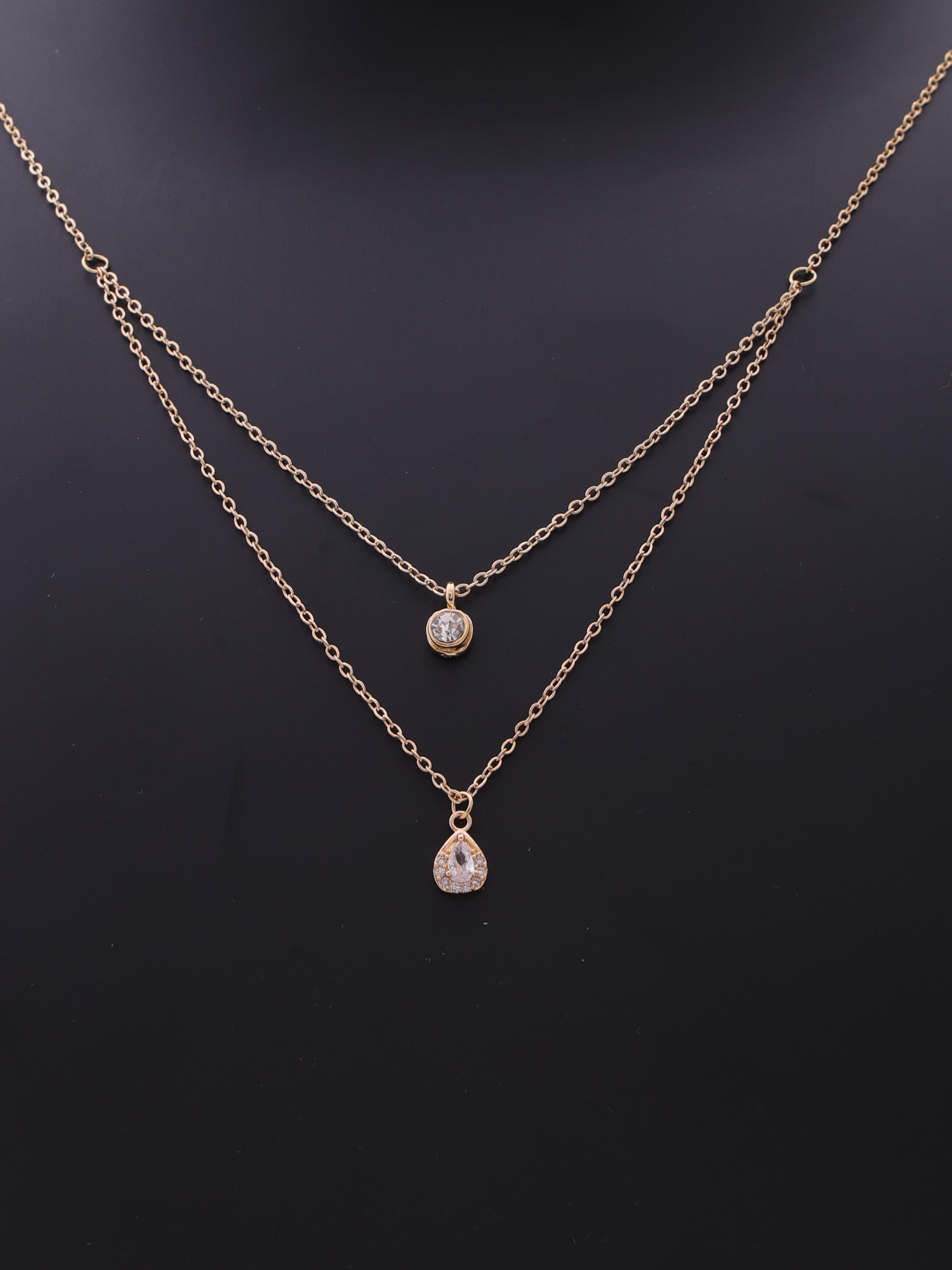 Celeste Drop Double-Layer Anti-Tarnish Necklace