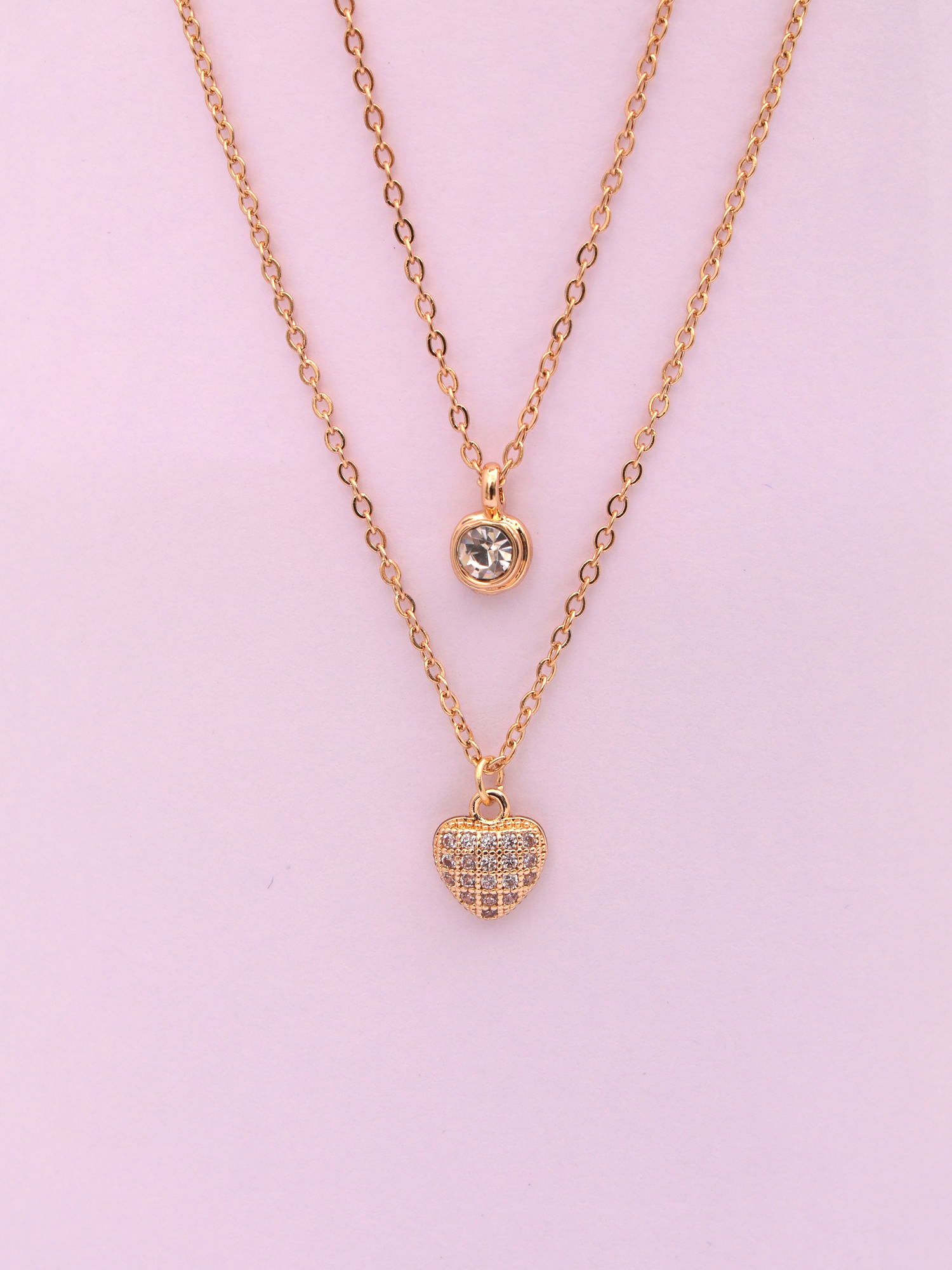 Amore Spark Heart Double-Layer Anti-Tarnish Necklace