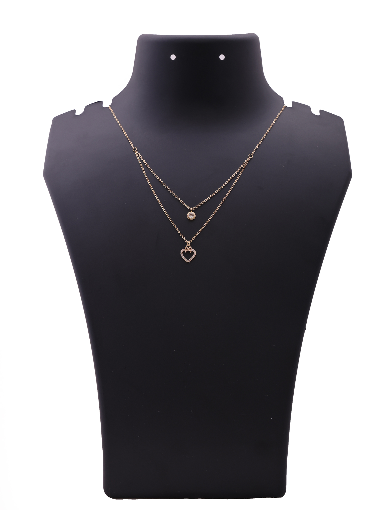 Amora Bow Heart Double-Layer Anti-Tarnish Necklace
